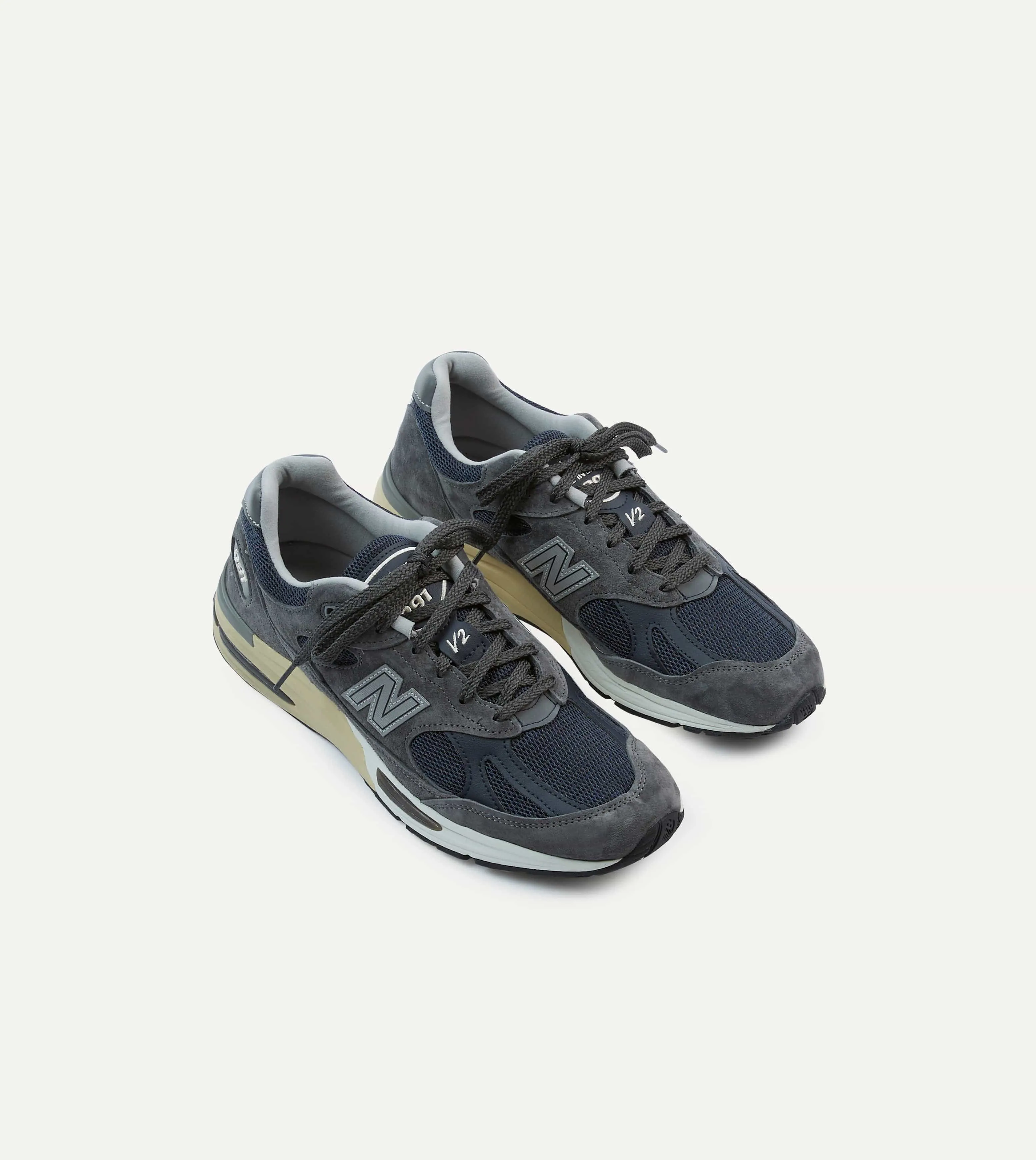 New Balance Dark Gull Grey Made in UK 991v2 Trainers sold by Drake's London