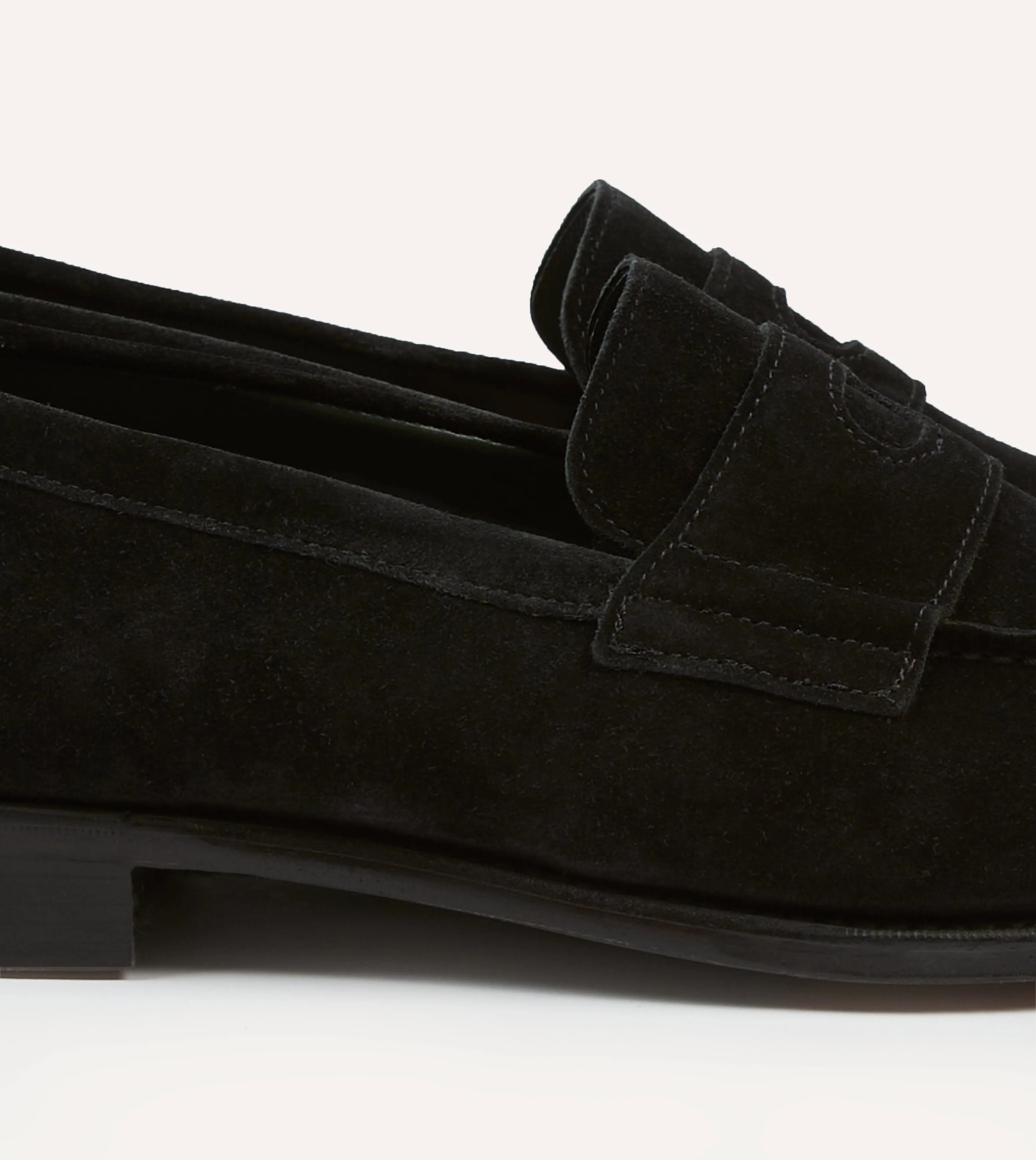 Drake's by A. Levine Black Suede Charles Mk II Goodyear Welted Penny Loafer sold by Drake's London product image thumbnail 3