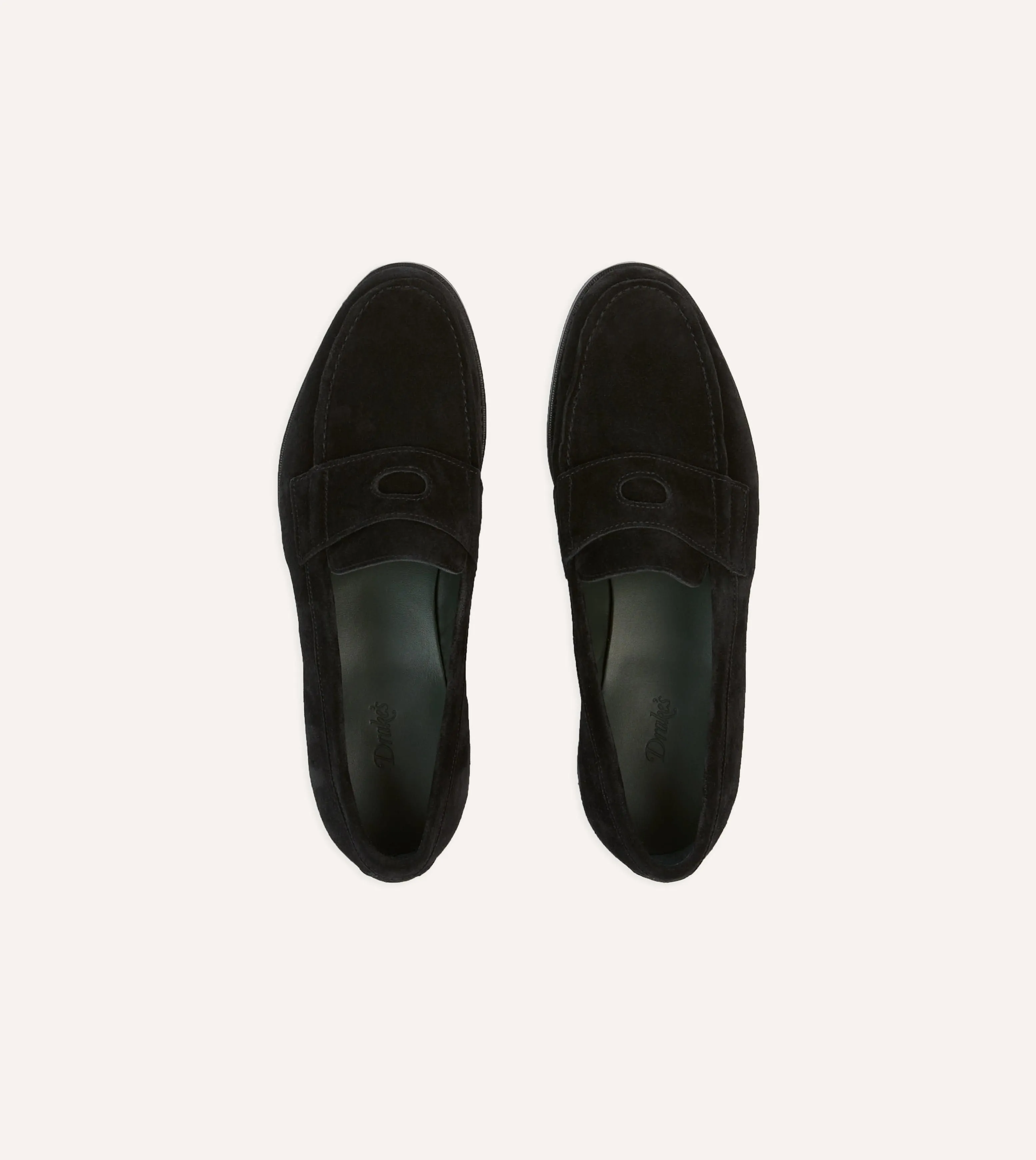 Drake's by A. Levine Black Suede Charles Mk II Goodyear Welted Penny Loafer sold by Drake's London product image thumbnail 4
