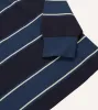 Drake's by A. Levine Navy Stripe Cotton Quarter Zip Rugby Shirt sold by Drake's London