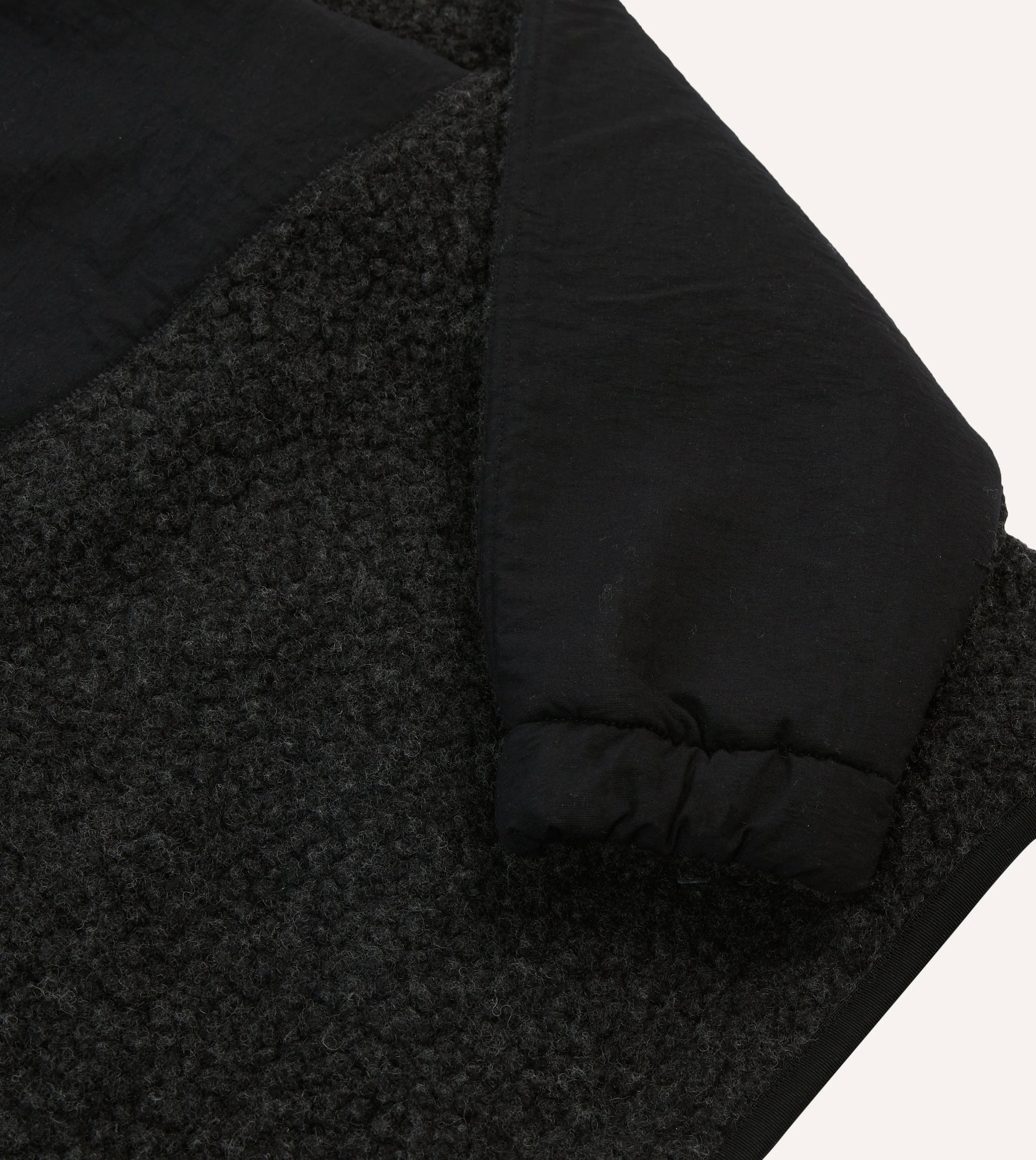 Drake's by A. Levine Grey Boucle Wool Half-Zip Fleece Jacket sold by Drake's London product image thumbnail 5