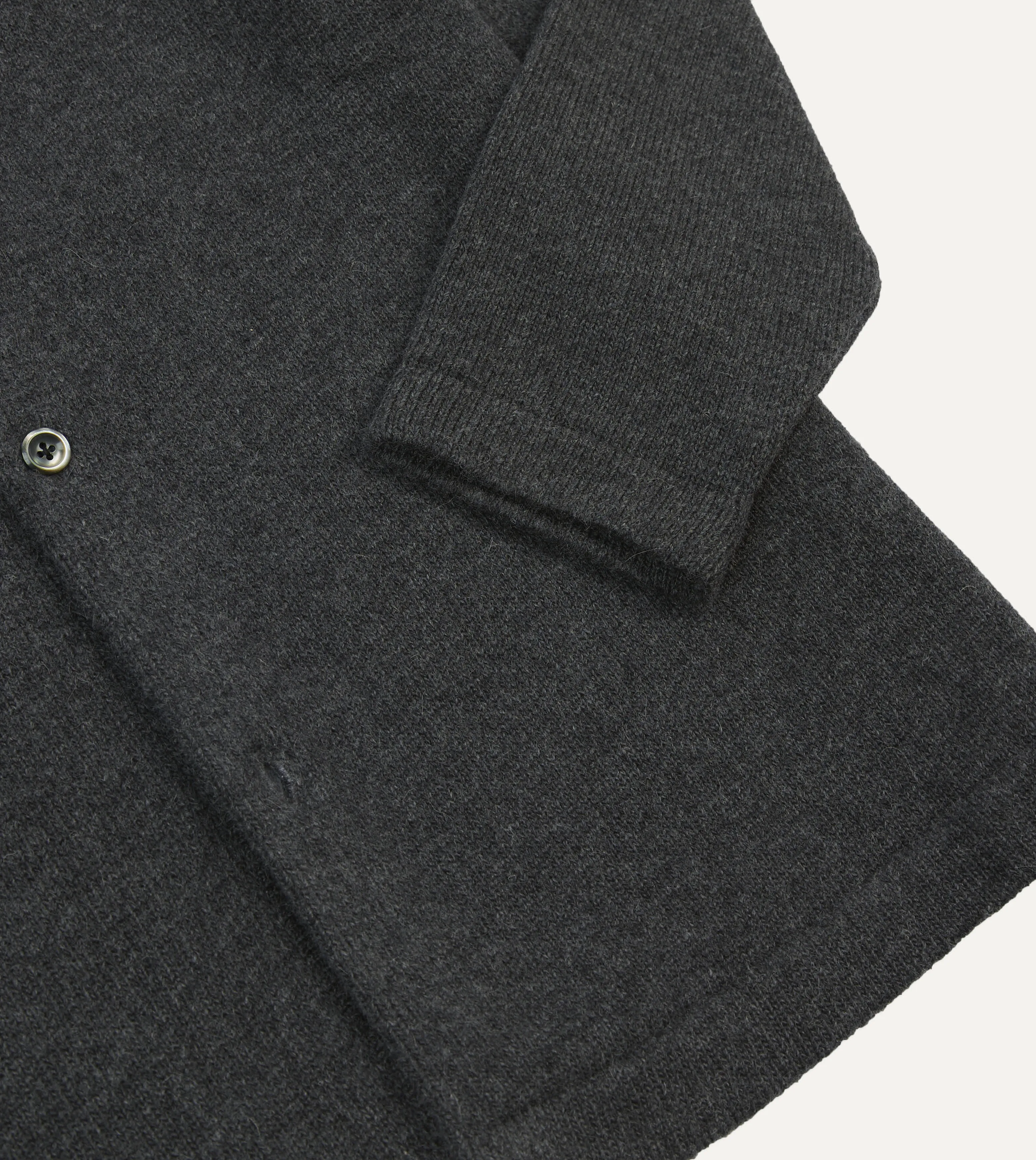 Drake's by A. Levine Grey Alpaca Lambswool Button-Through Knit sold by Drake's London product image thumbnail 4