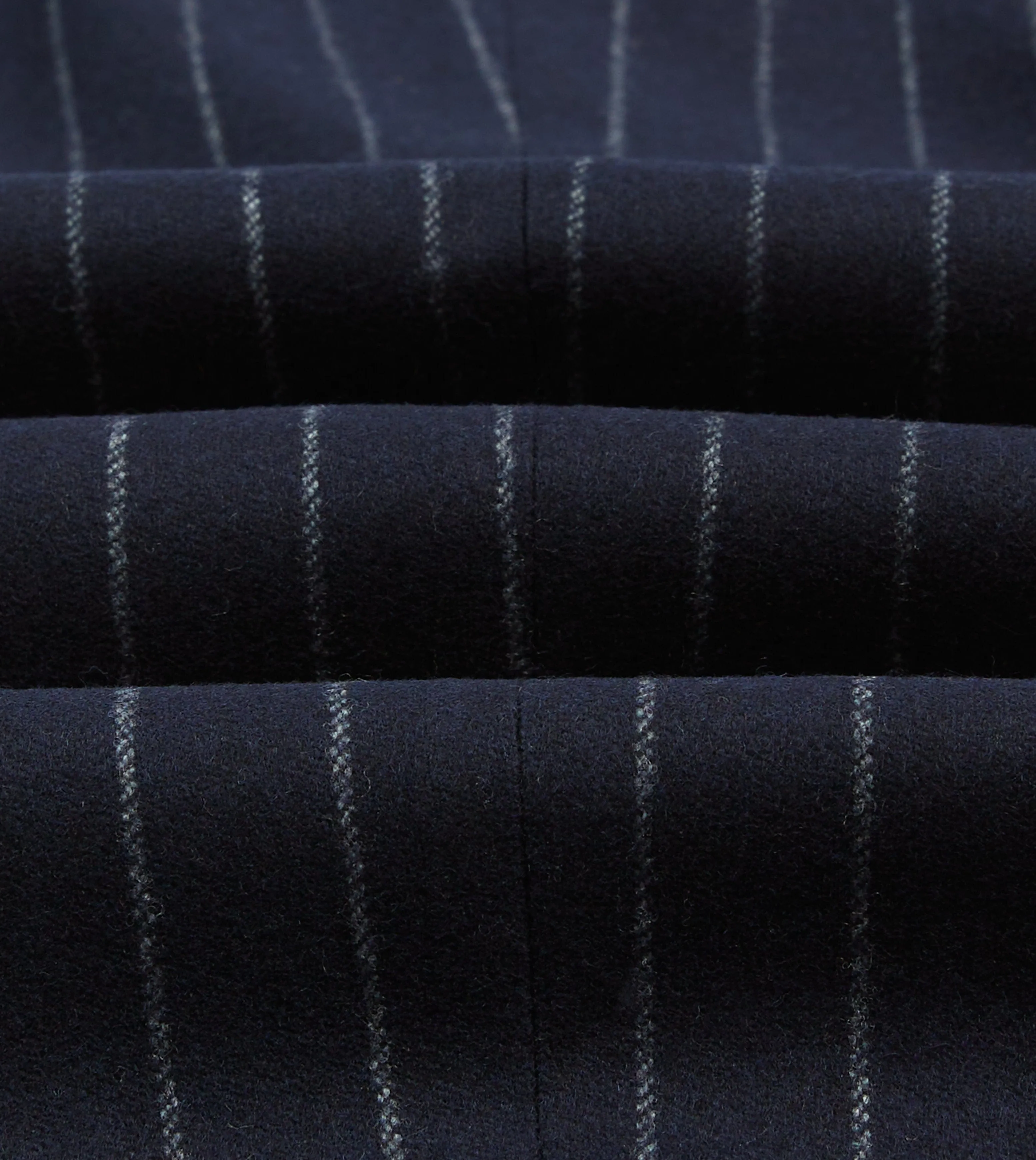 Navy Chalkstripe Wool Flannel Flat Front Trouser sold by Drake's London product image thumbnail 2