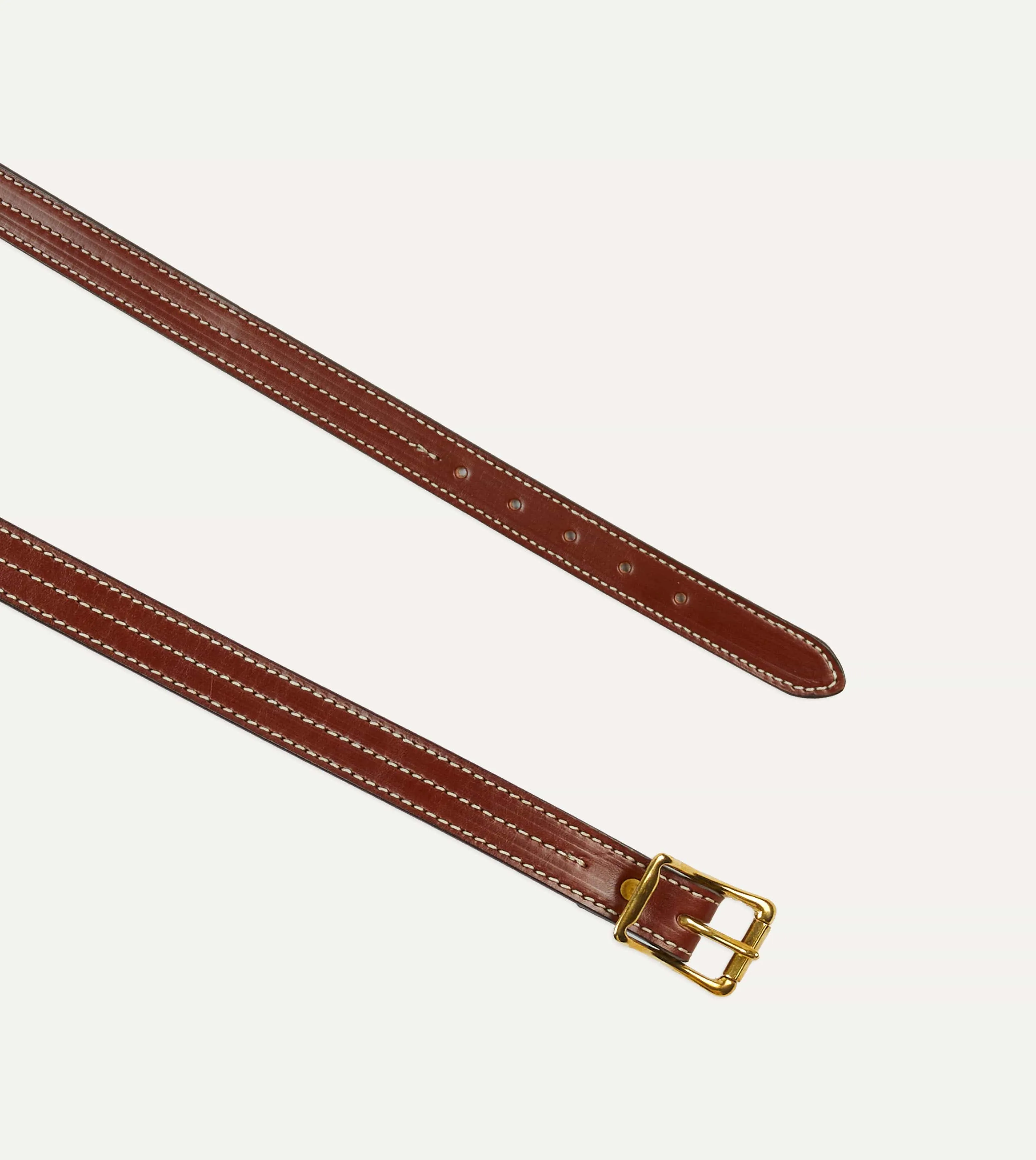 Yuketen Brown Triple Stitched Leather Belt sold by Drake's London product image thumbnail 2