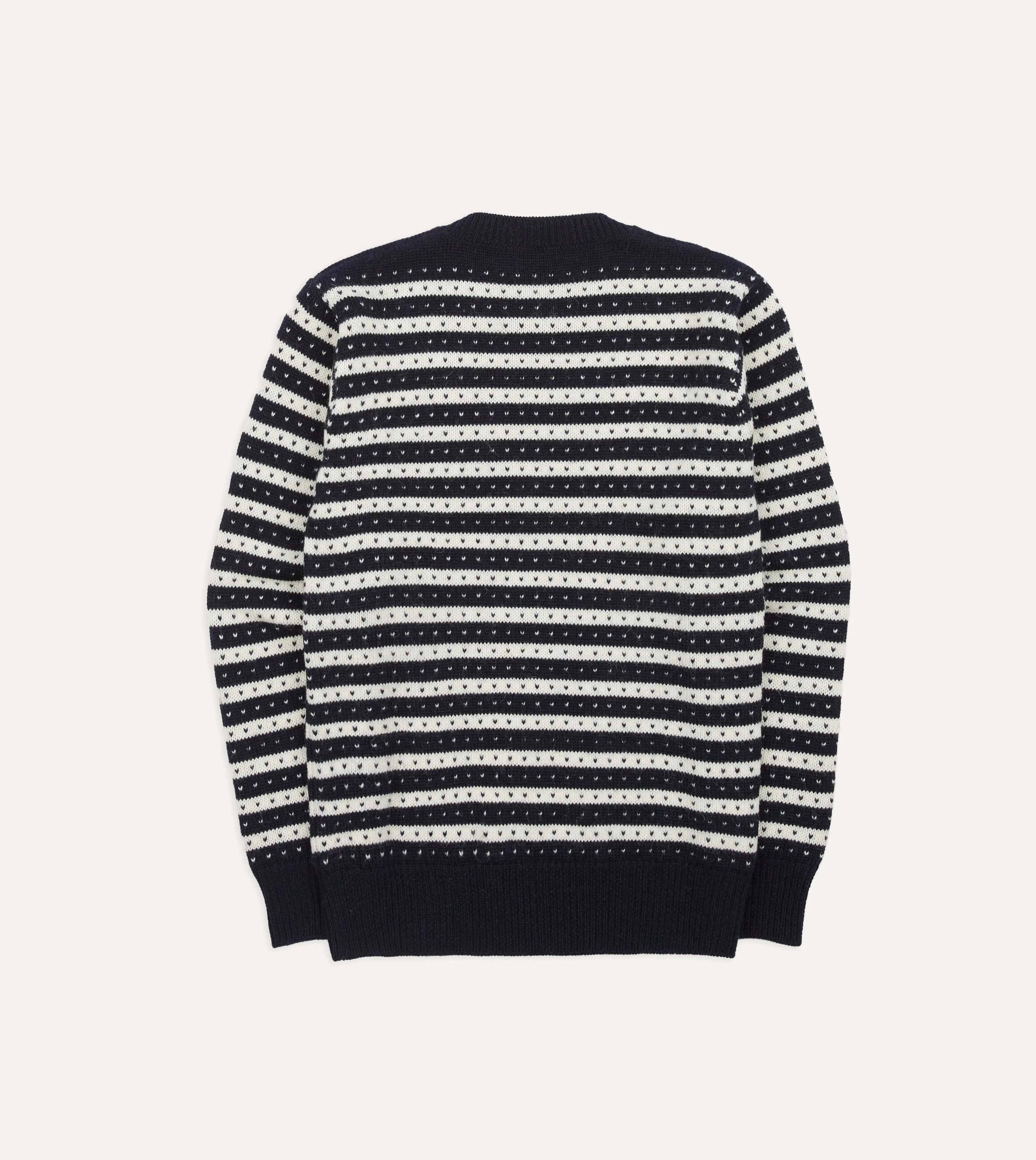 Norwegian Striped Birdseye Wool Alpaca Crew Neck Jumper sold by Drake's London product image thumbnail 5