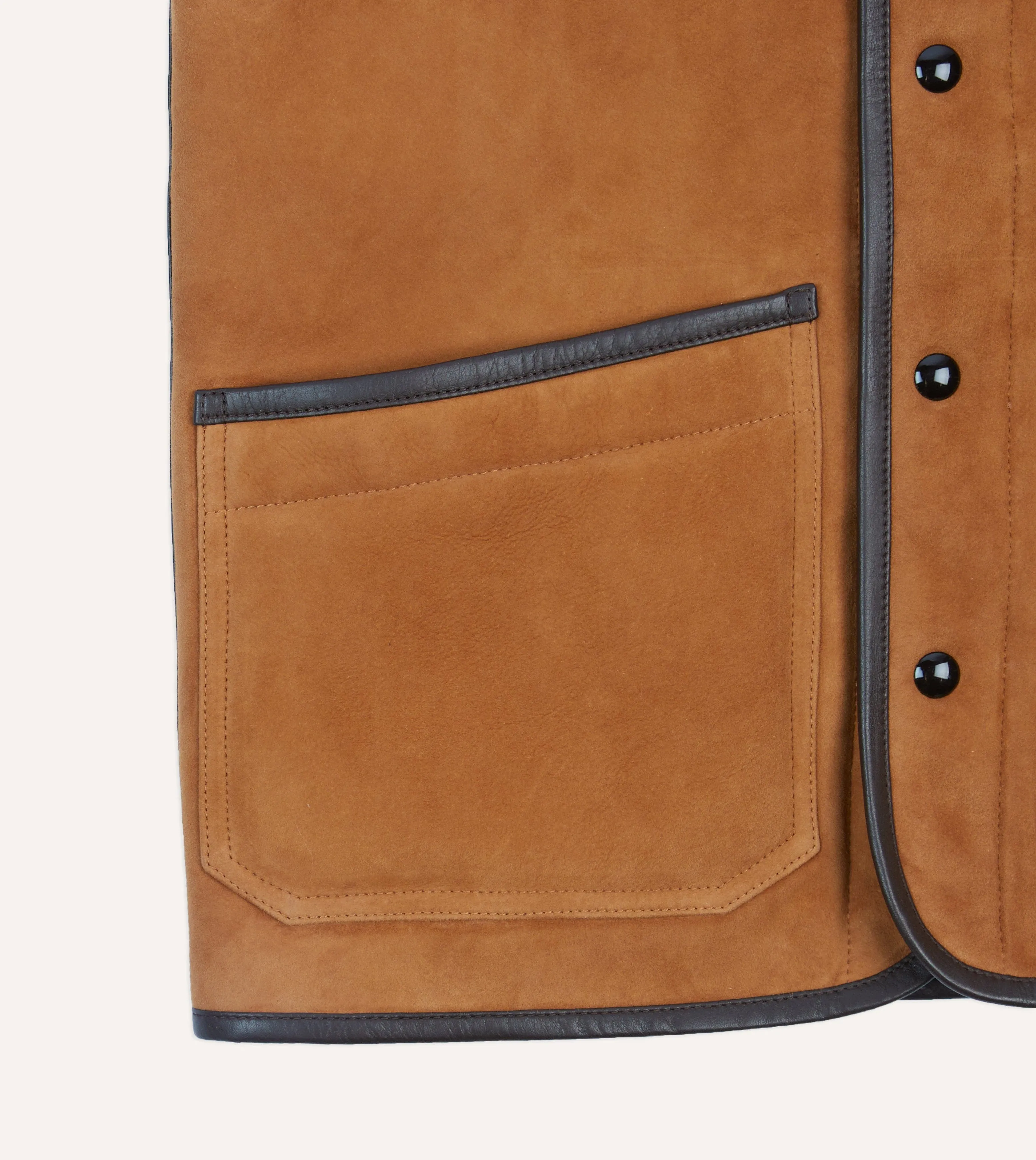 Tan Suede Shearling Vest sold by Drake's London product image thumbnail 5