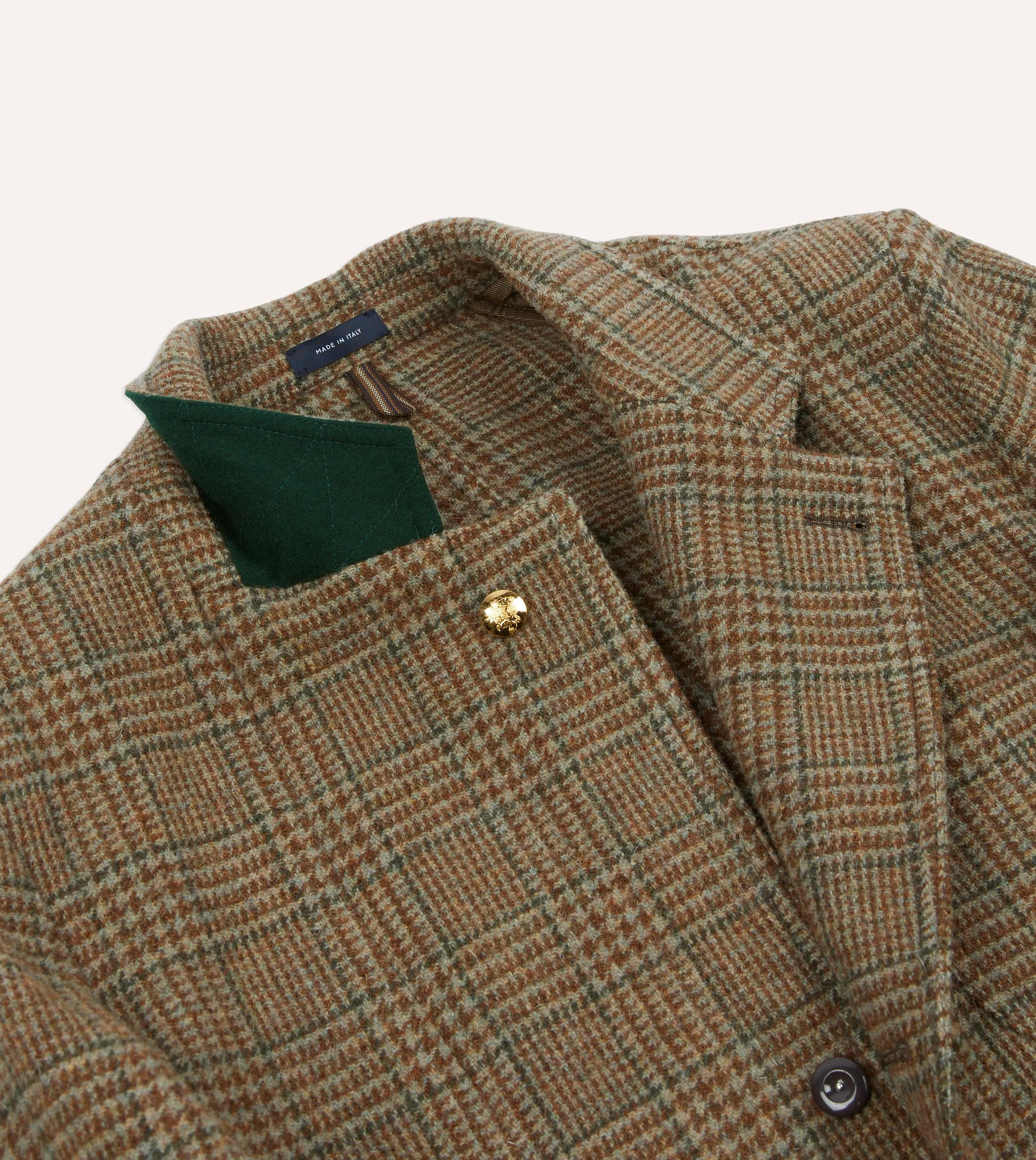 Brown Prince of Wales Check Shetland Tweed Games Blazer Mk. VII sold by Drake's London product image thumbnail 4