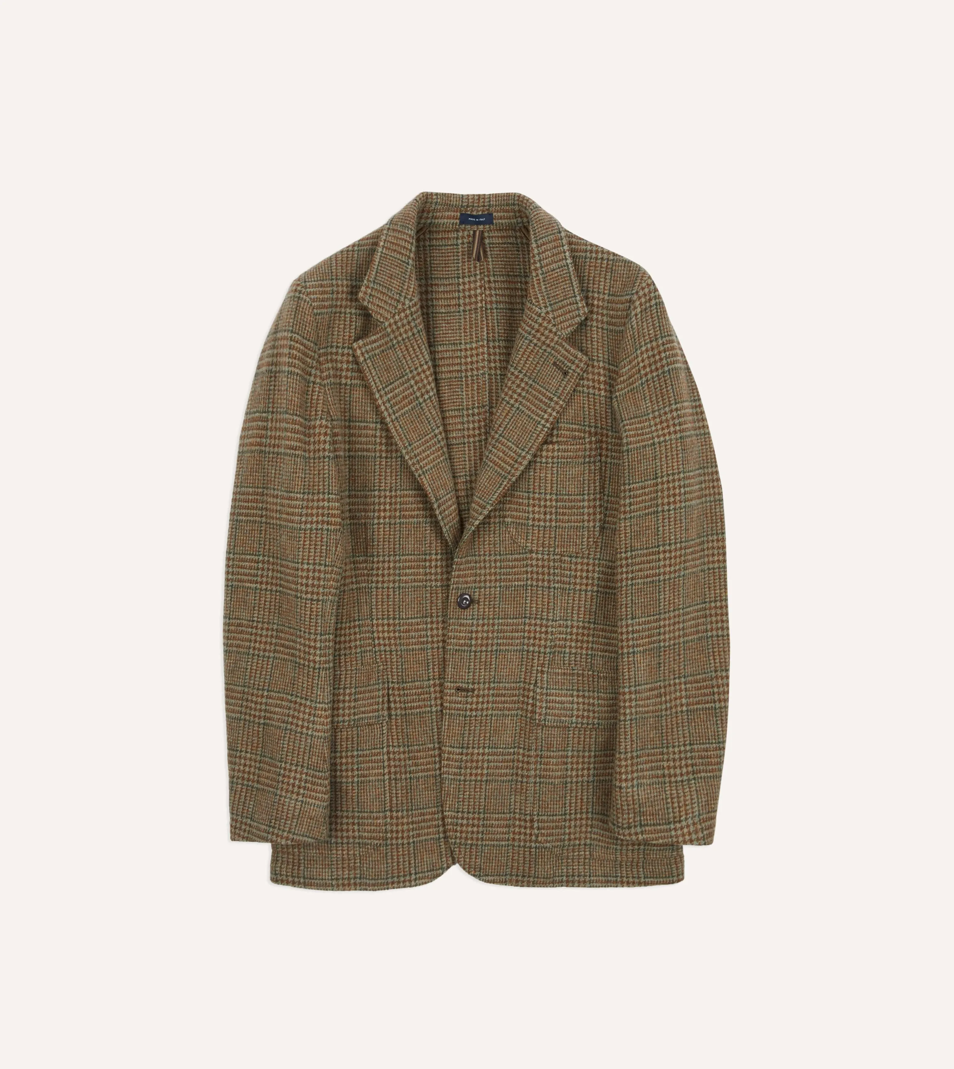 Brown Prince of Wales Check Shetland Tweed Games Blazer Mk. VII sold by Drake's London