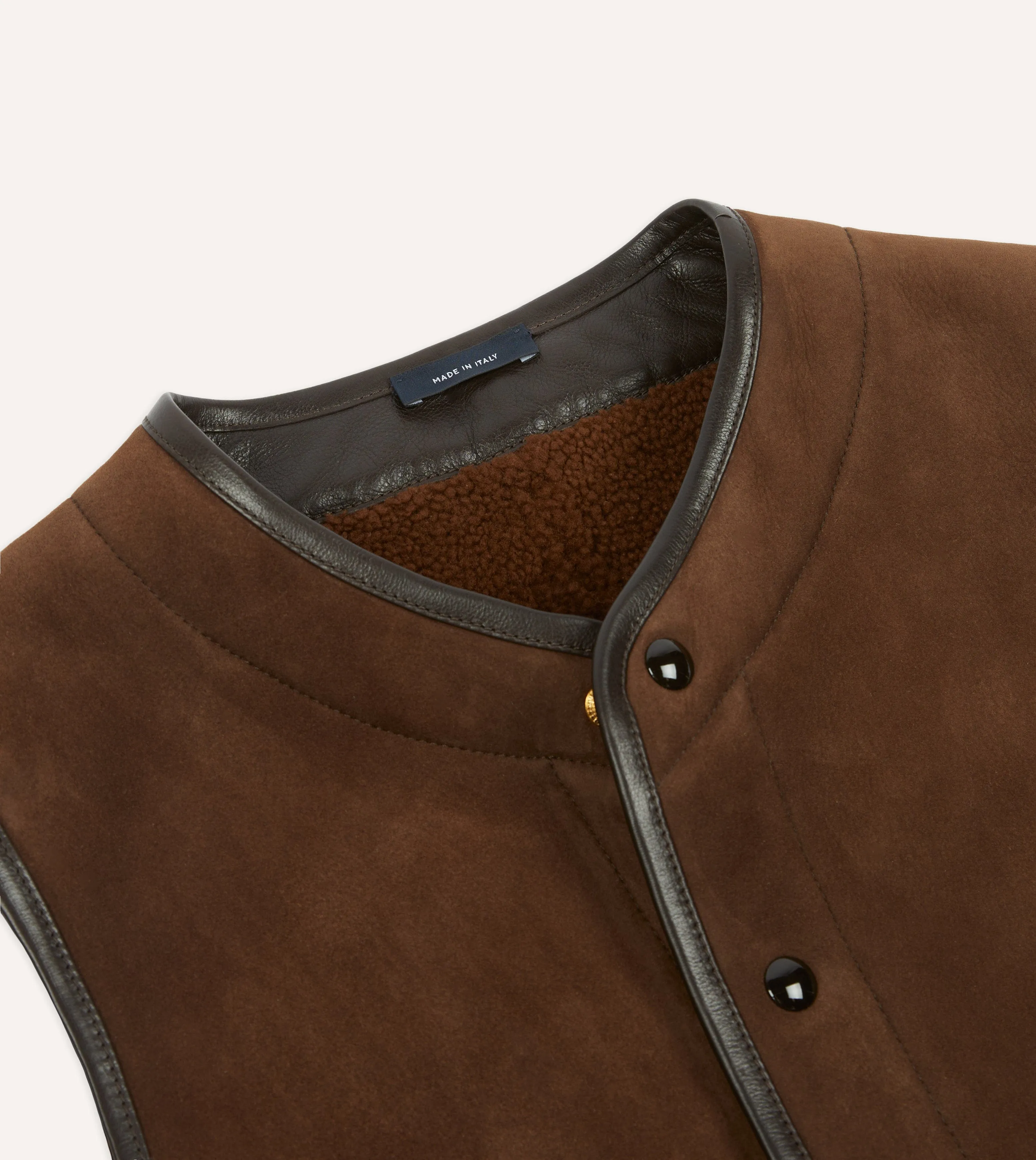 Brown Suede Shearling Vest sold by Drake's London product image thumbnail 3