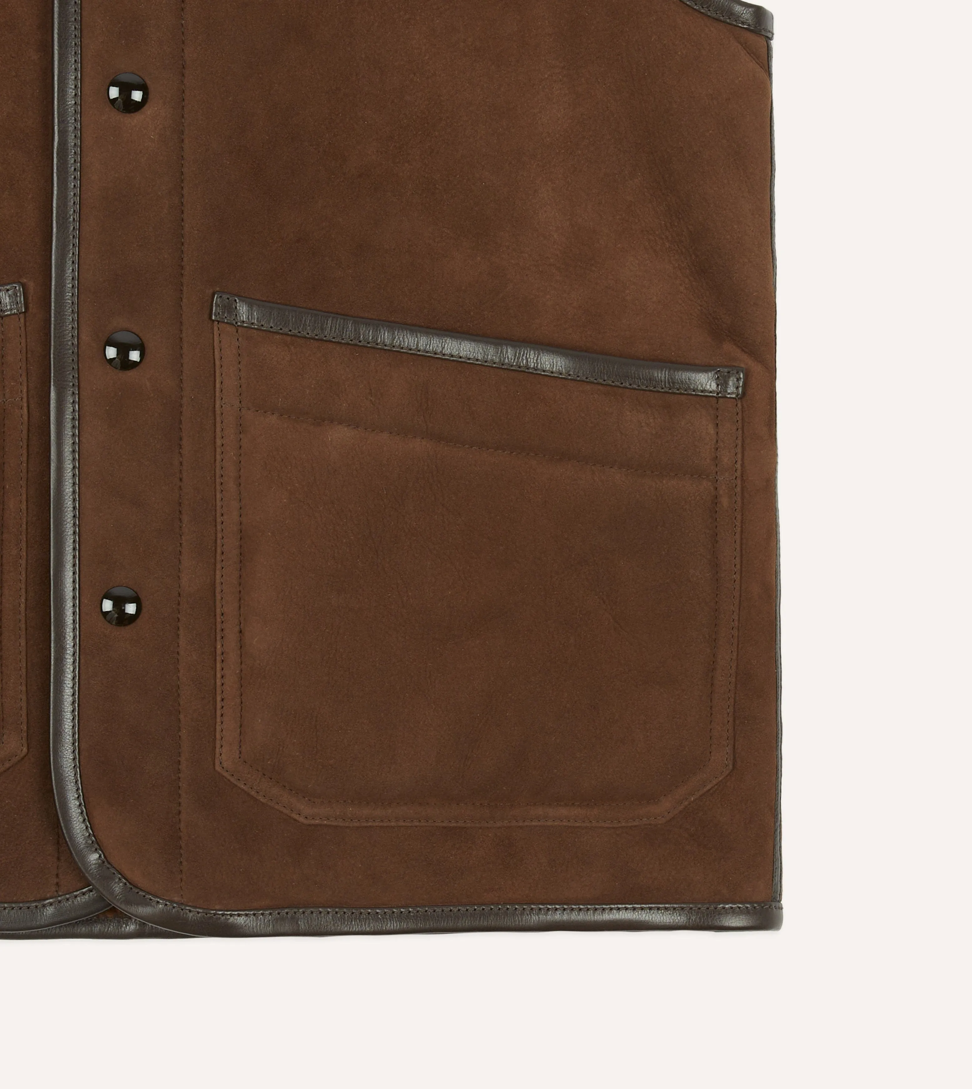 Brown Suede Shearling Vest sold by Drake's London product image thumbnail 4