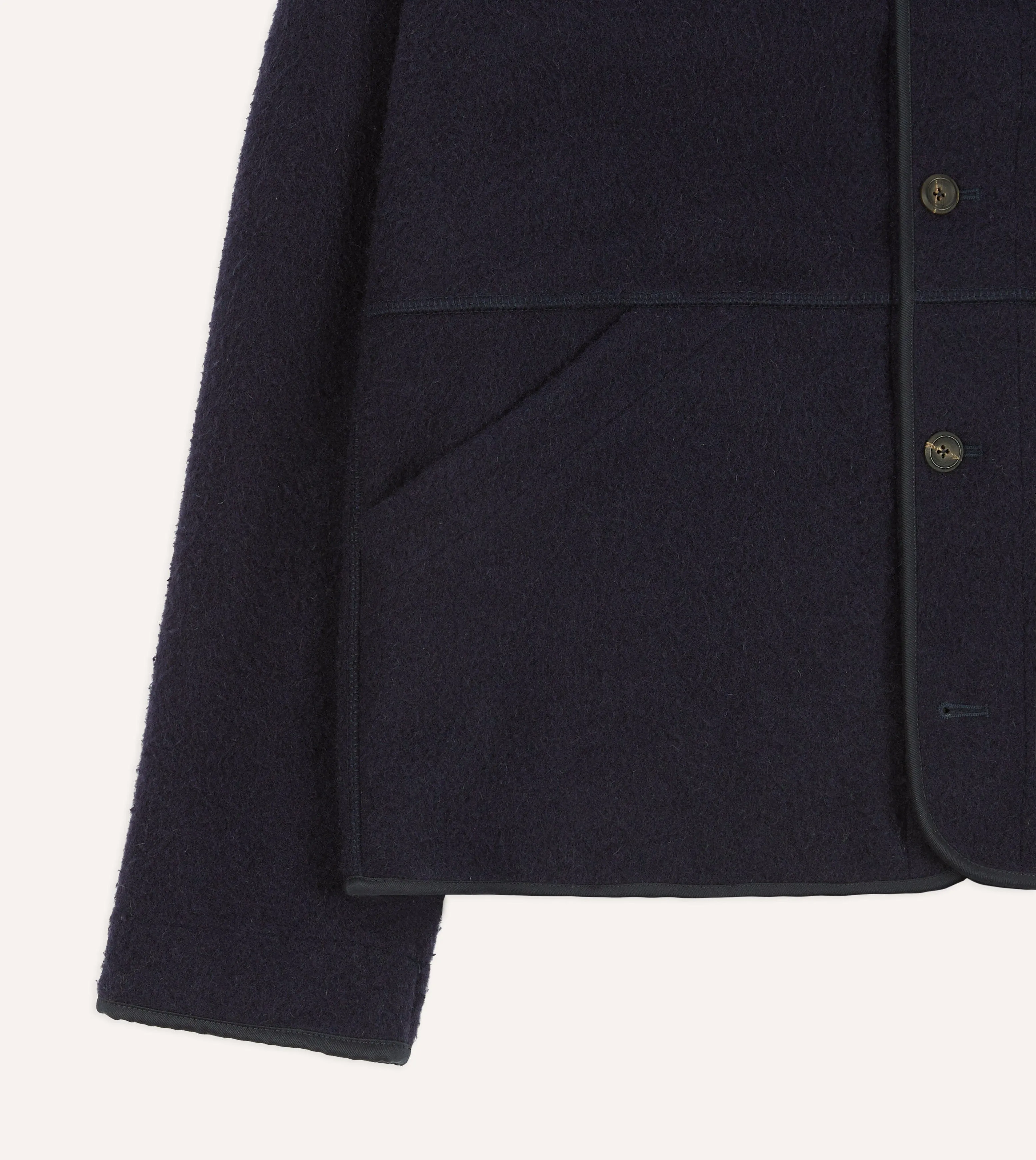 Navy Casentino Wool Cardigan sold by Drake's London product image thumbnail 5