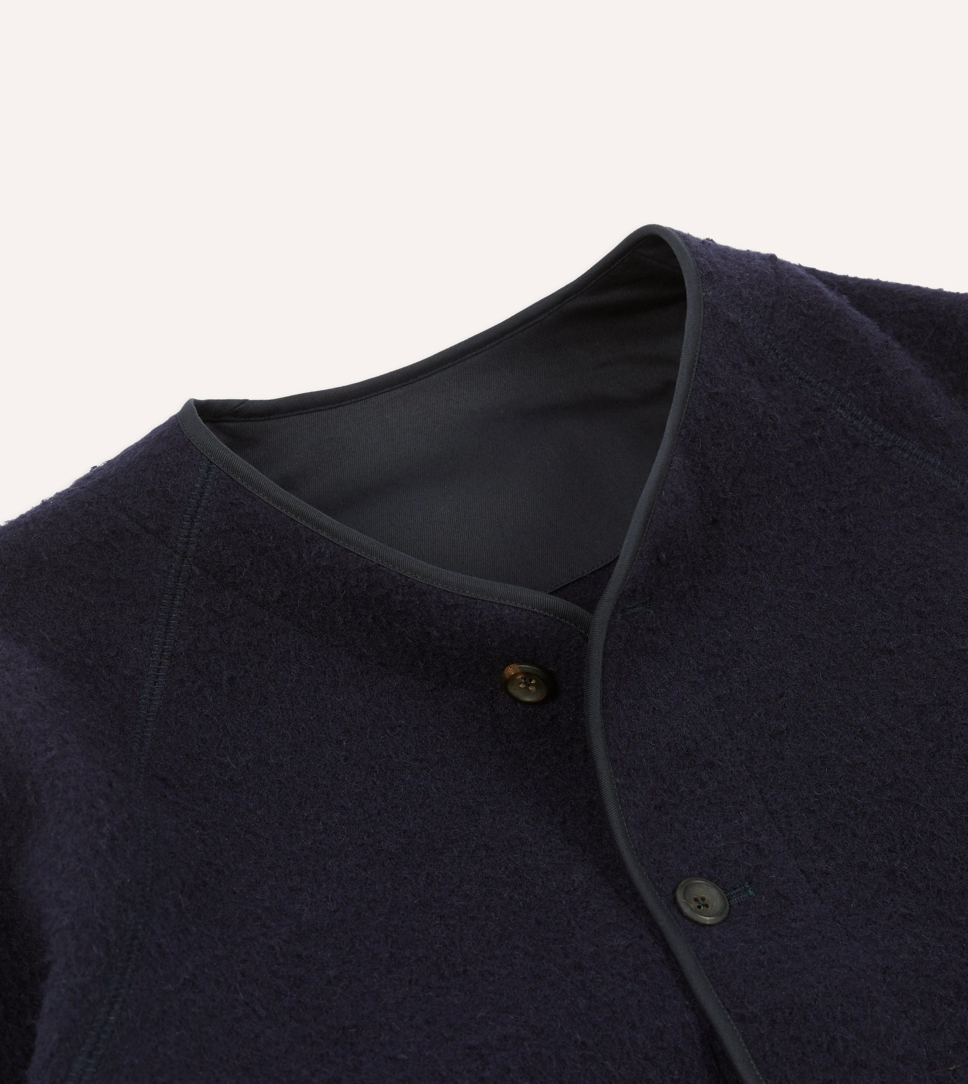 Navy Casentino Wool Cardigan sold by Drake's London product image thumbnail 3