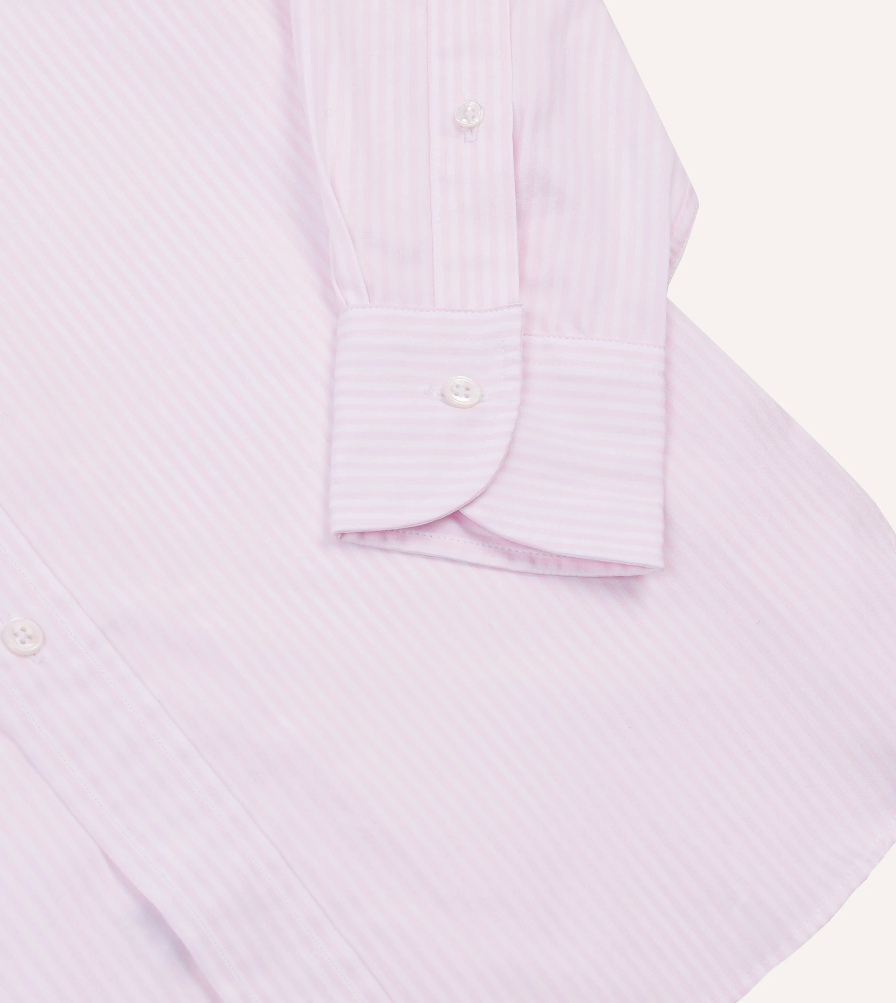 Pink Narrow Stripe Cotton Poplin Button-Down Shirt sold by Drake's London product image thumbnail 5