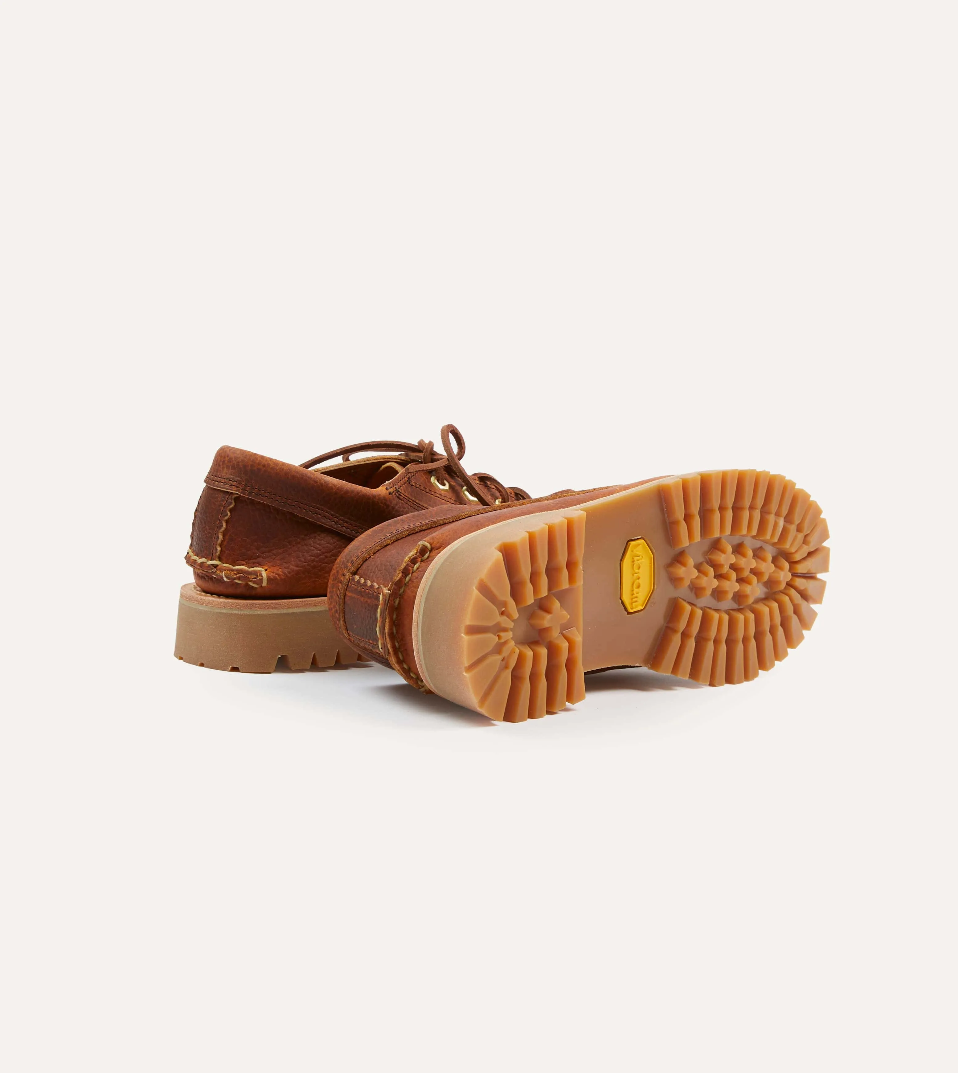 Yuketen Brown Leather Angler Moc Shoe sold by Drake's London product image thumbnail 2