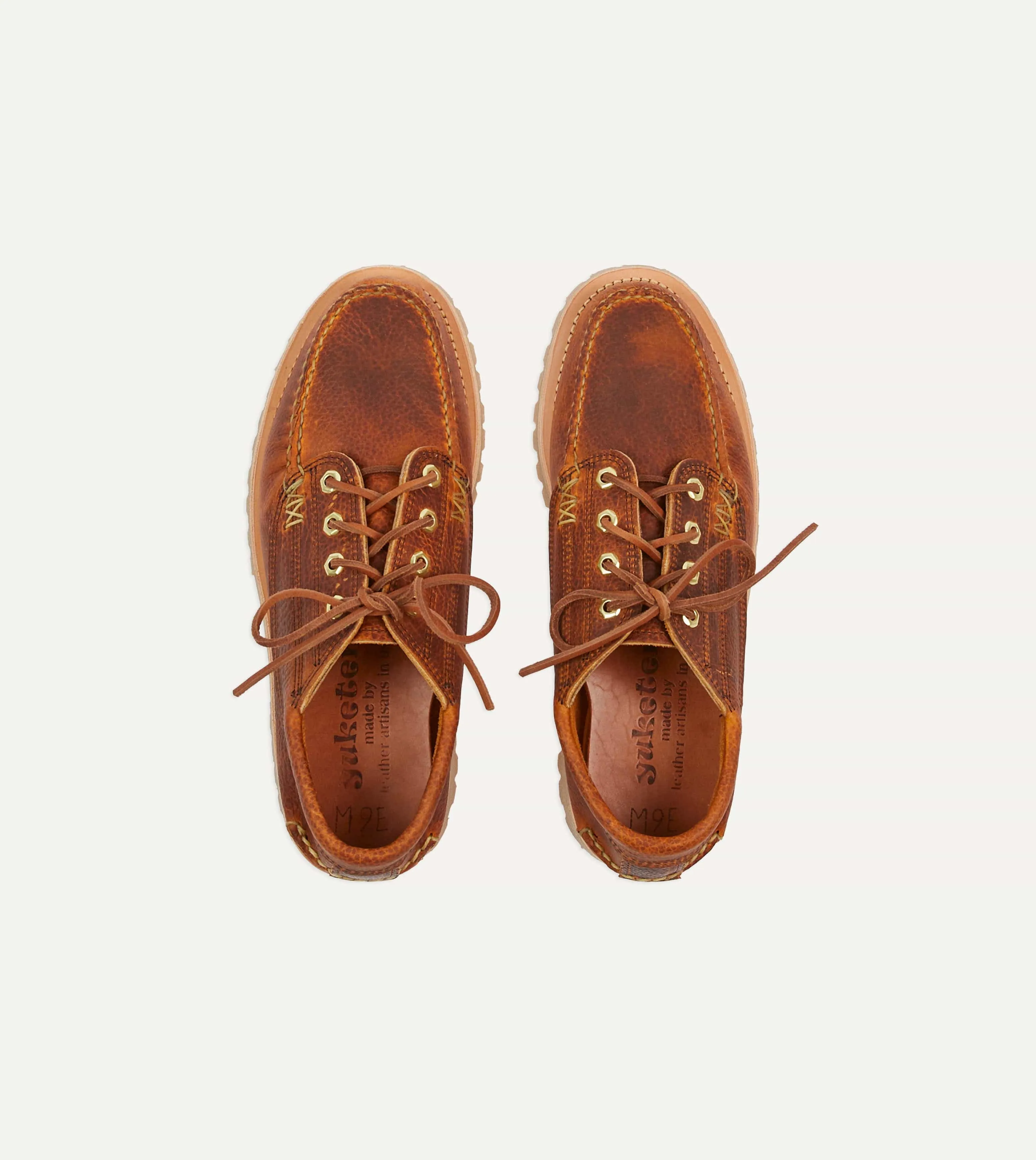 Yuketen Brown Leather Angler Moc Shoe sold by Drake's London product image thumbnail 4