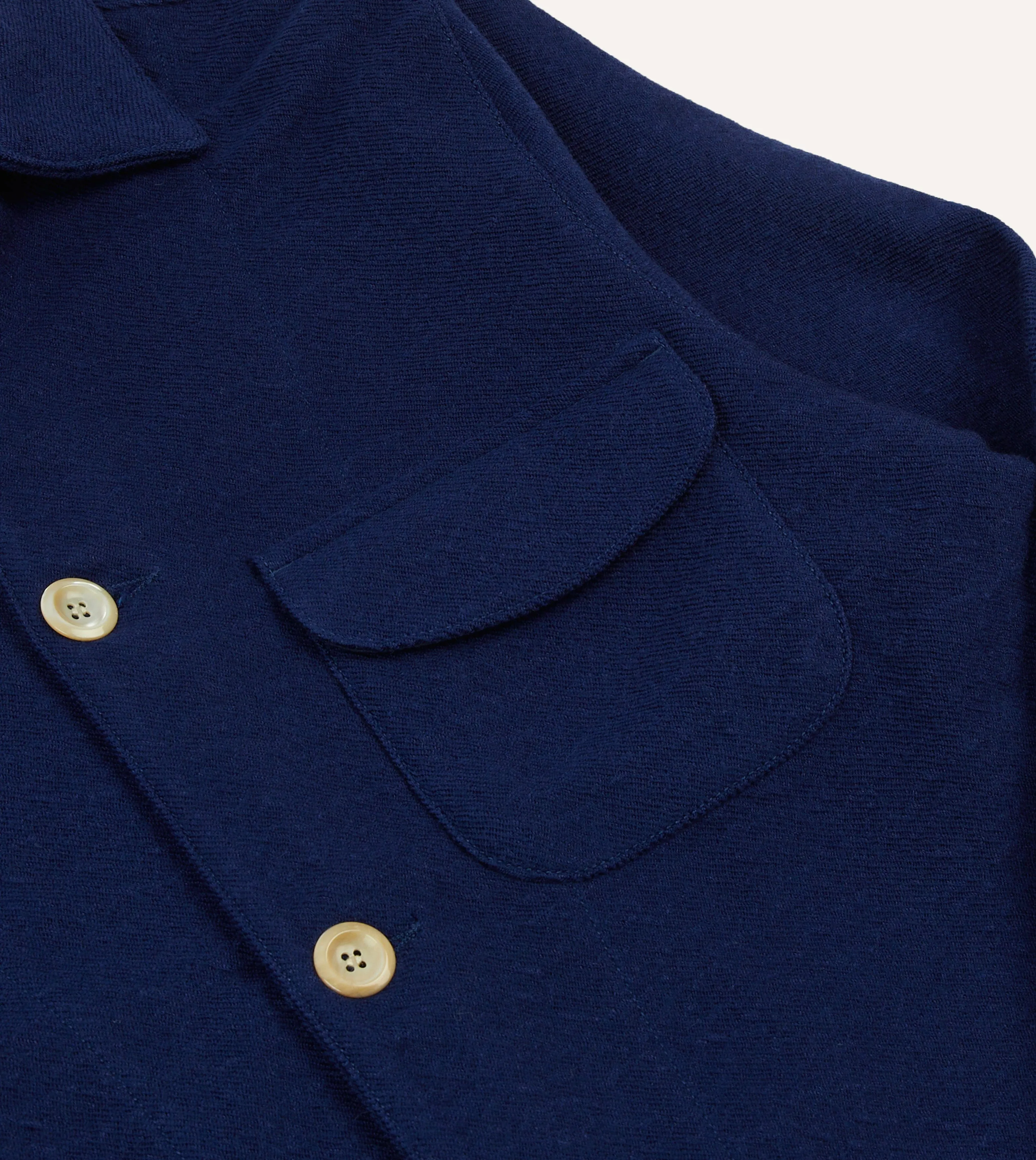 Blue Wool-Linen Three-Pocket Chore Jacket sold by Drake's London product image thumbnail 4