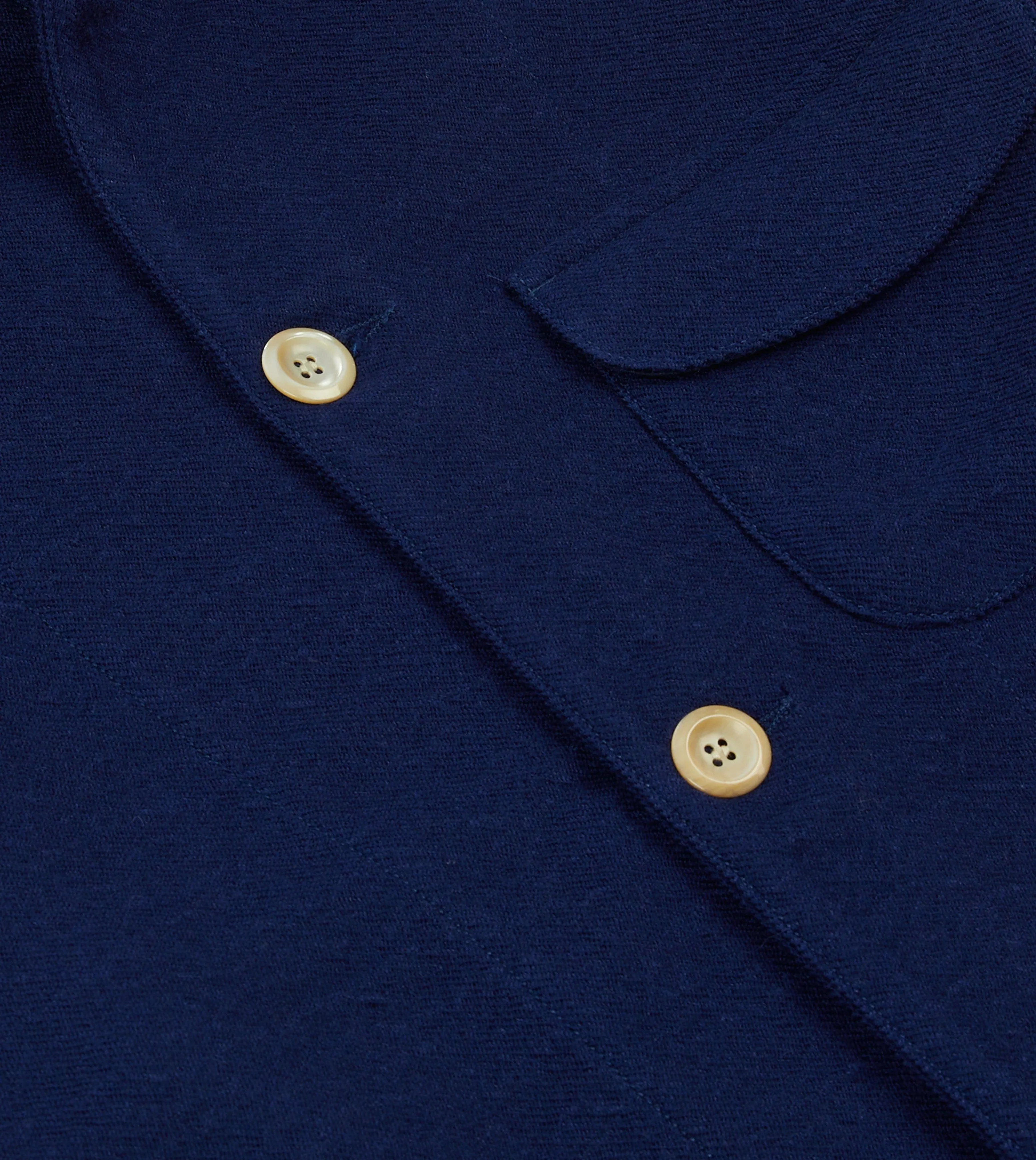 Blue Wool-Linen Three-Pocket Chore Jacket sold by Drake's London product image thumbnail 5