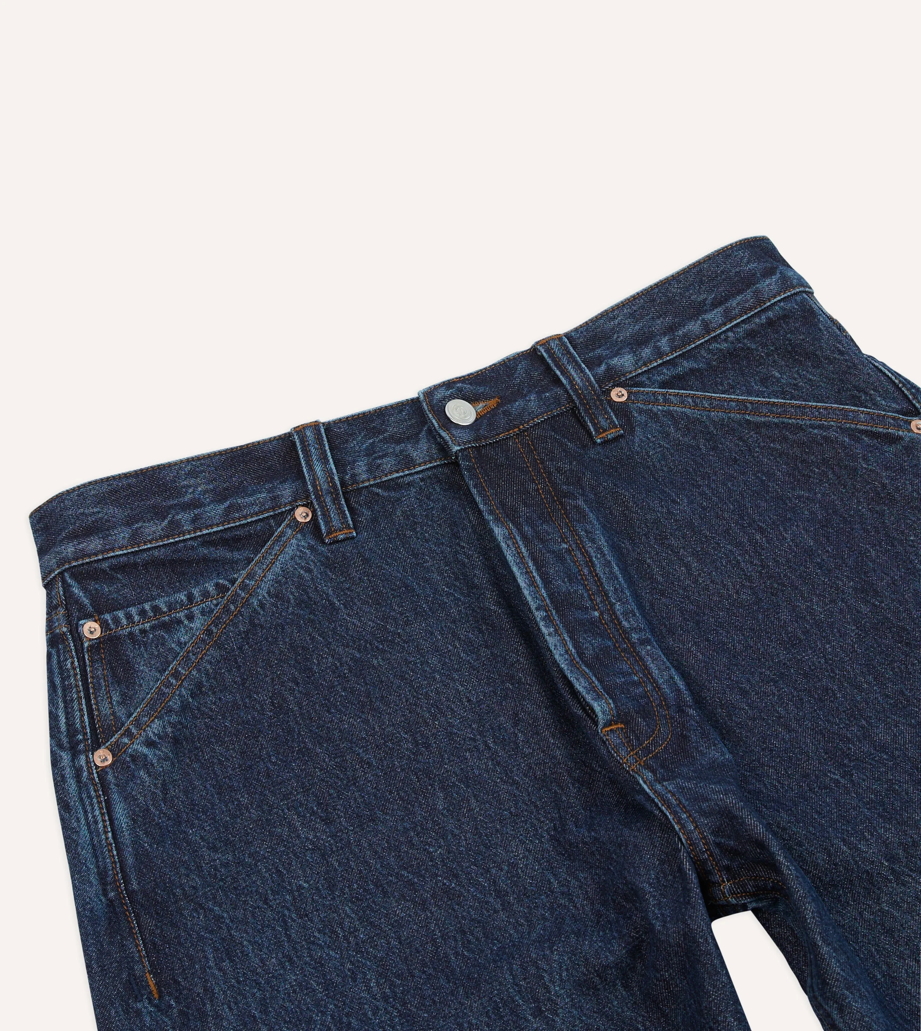 Stone Wash 13.2oz Seamless Denim Five-Pocket Jeans sold by Drake's London product image thumbnail 4
