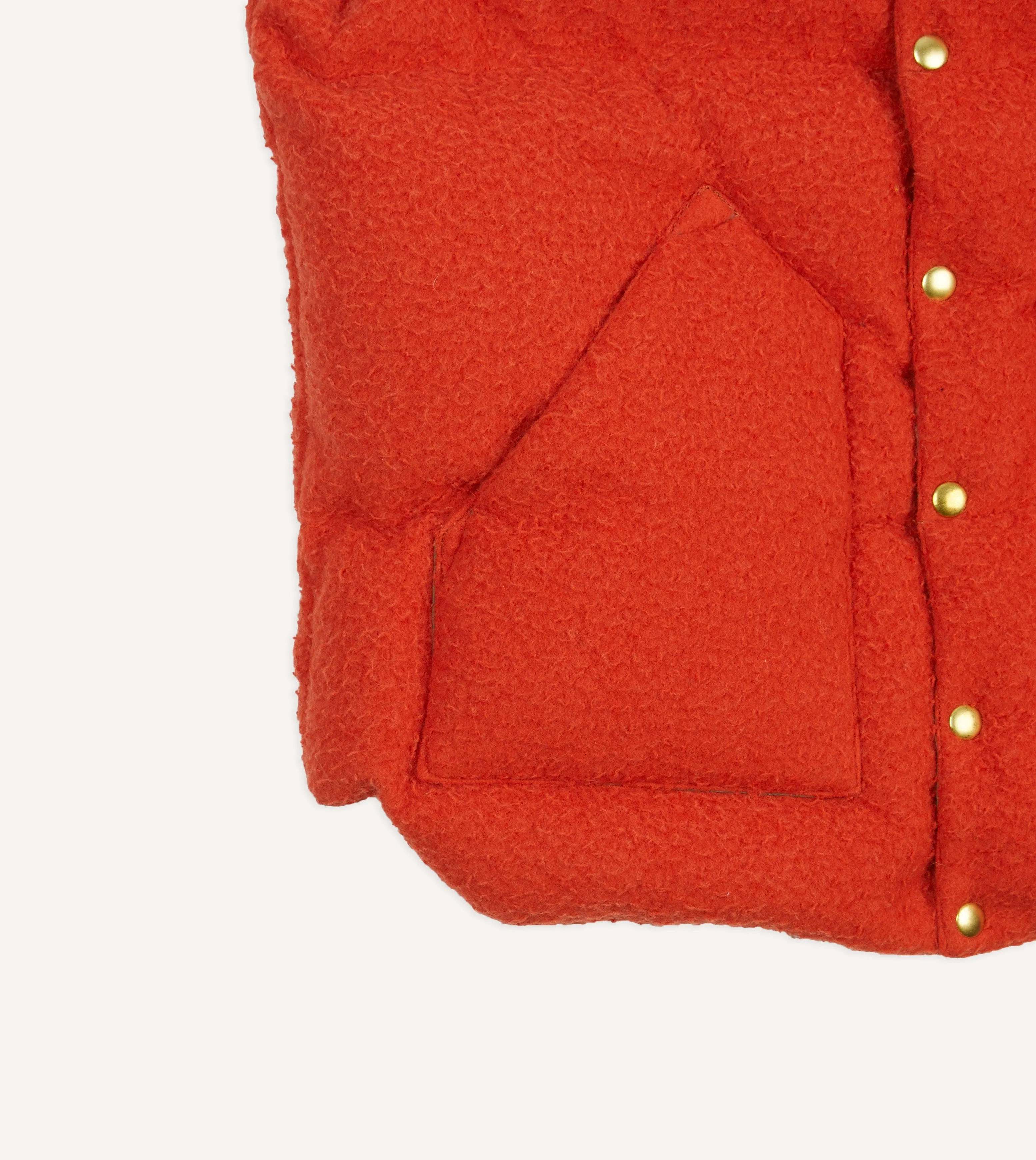 Rocky Mountain Featherbed for Drake's Orange Casentino Wool Christy Down Vest sold by Drake's London product image thumbnail 5