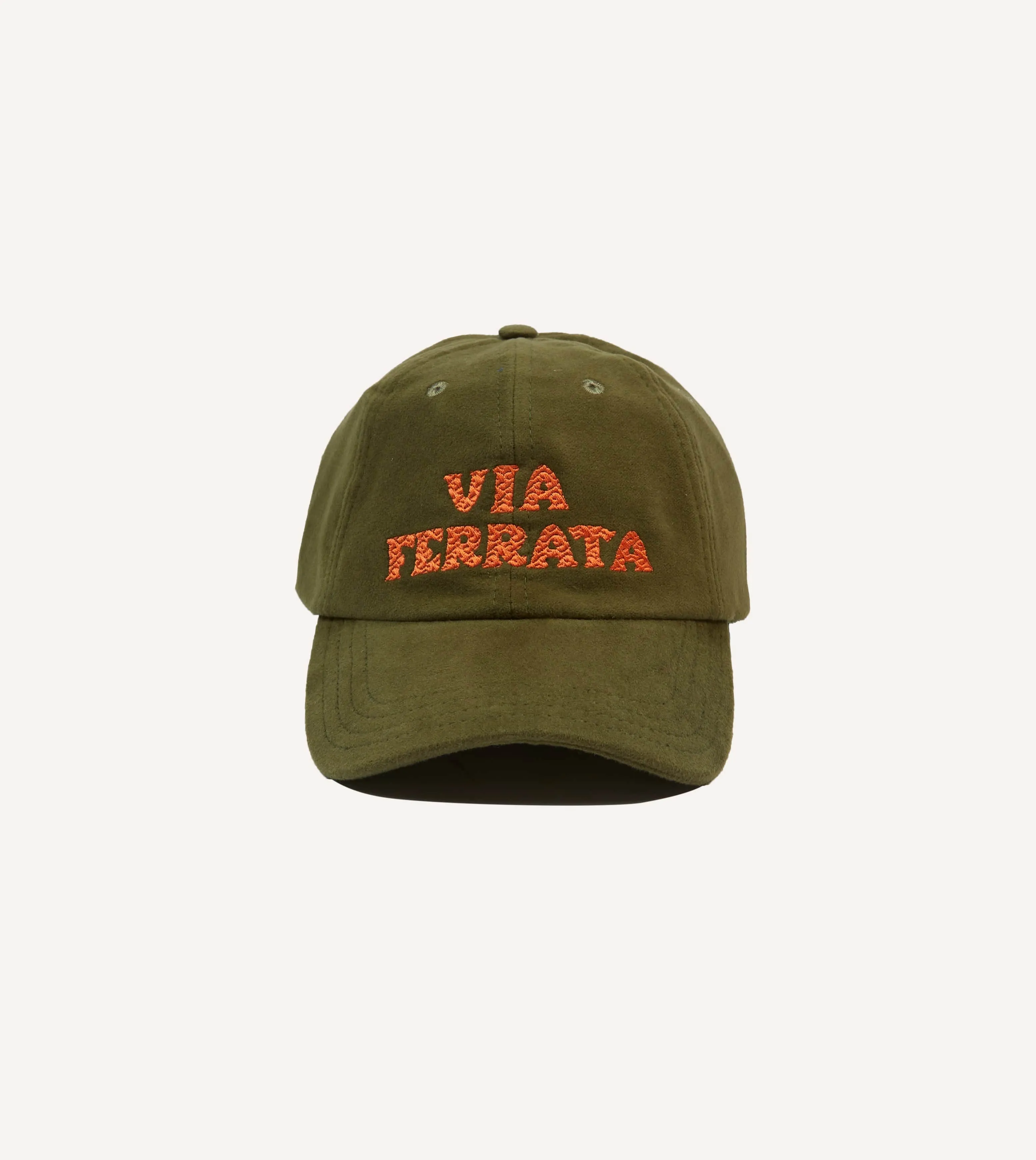 Olive Moleskin Via Ferrata Baseball Cap sold by Drake's London