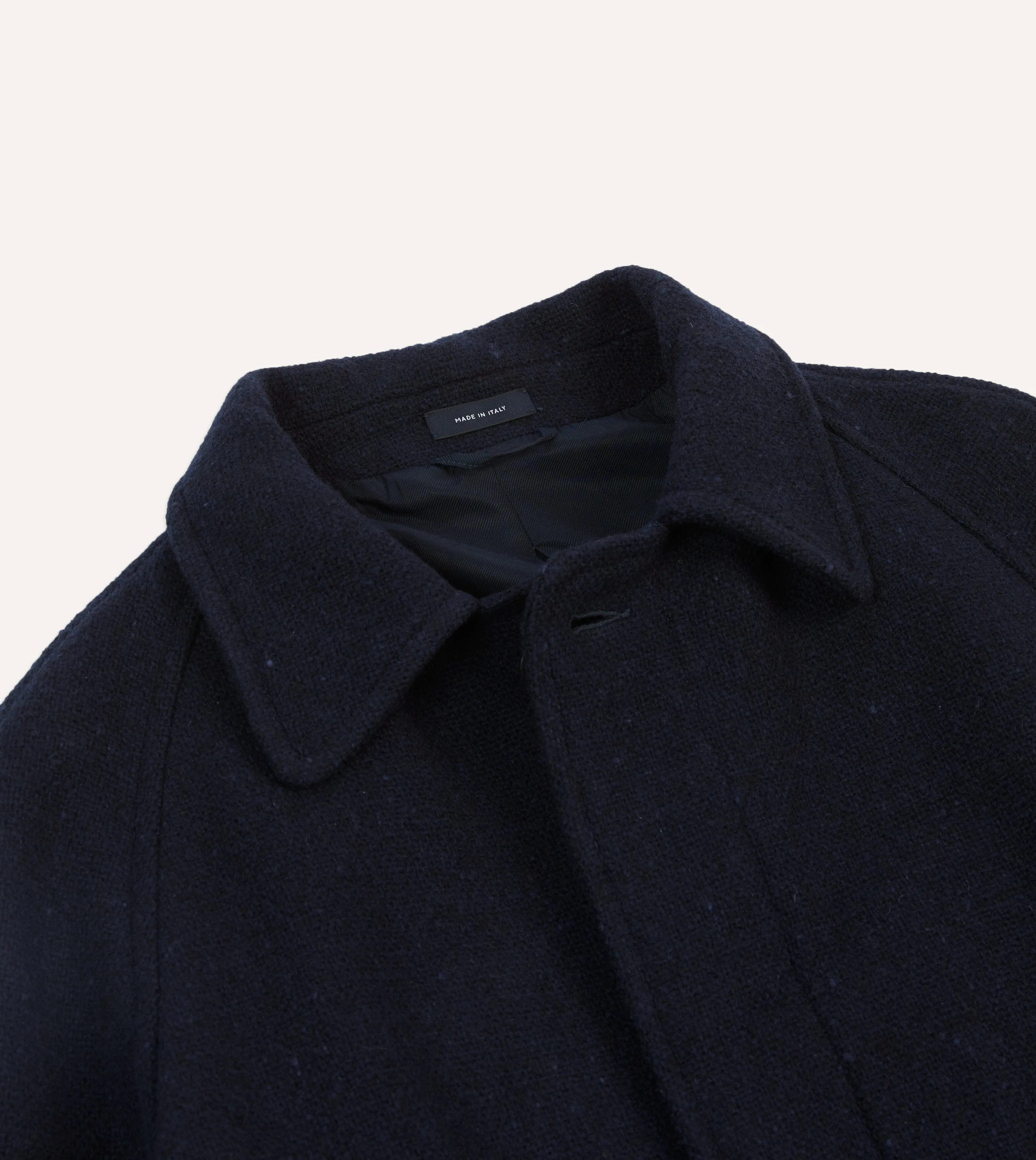 Navy Donegal Wool Raglan Coat sold by Drake's London product image thumbnail 3