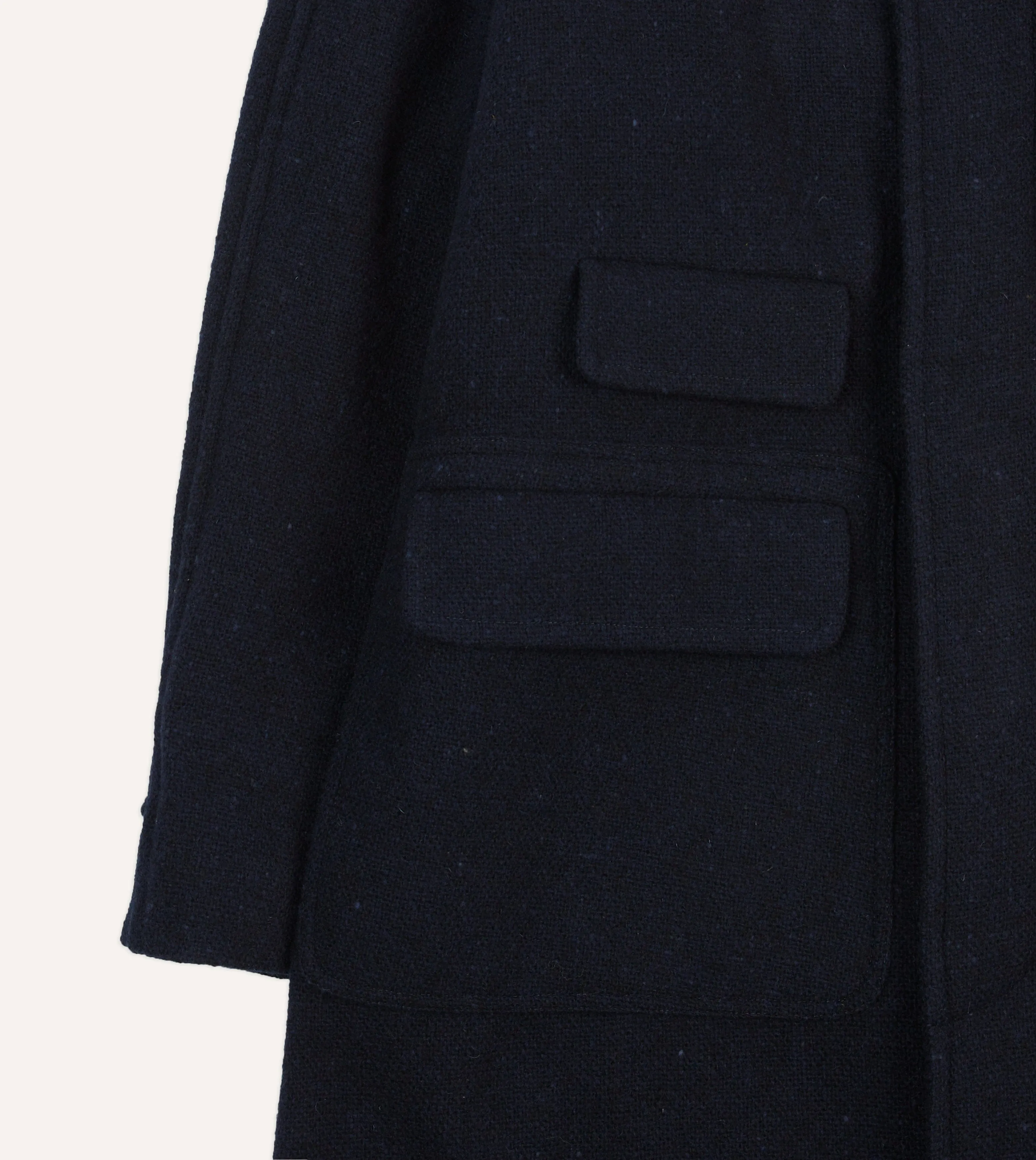 Navy Donegal Wool Raglan Coat sold by Drake's London product image thumbnail 5