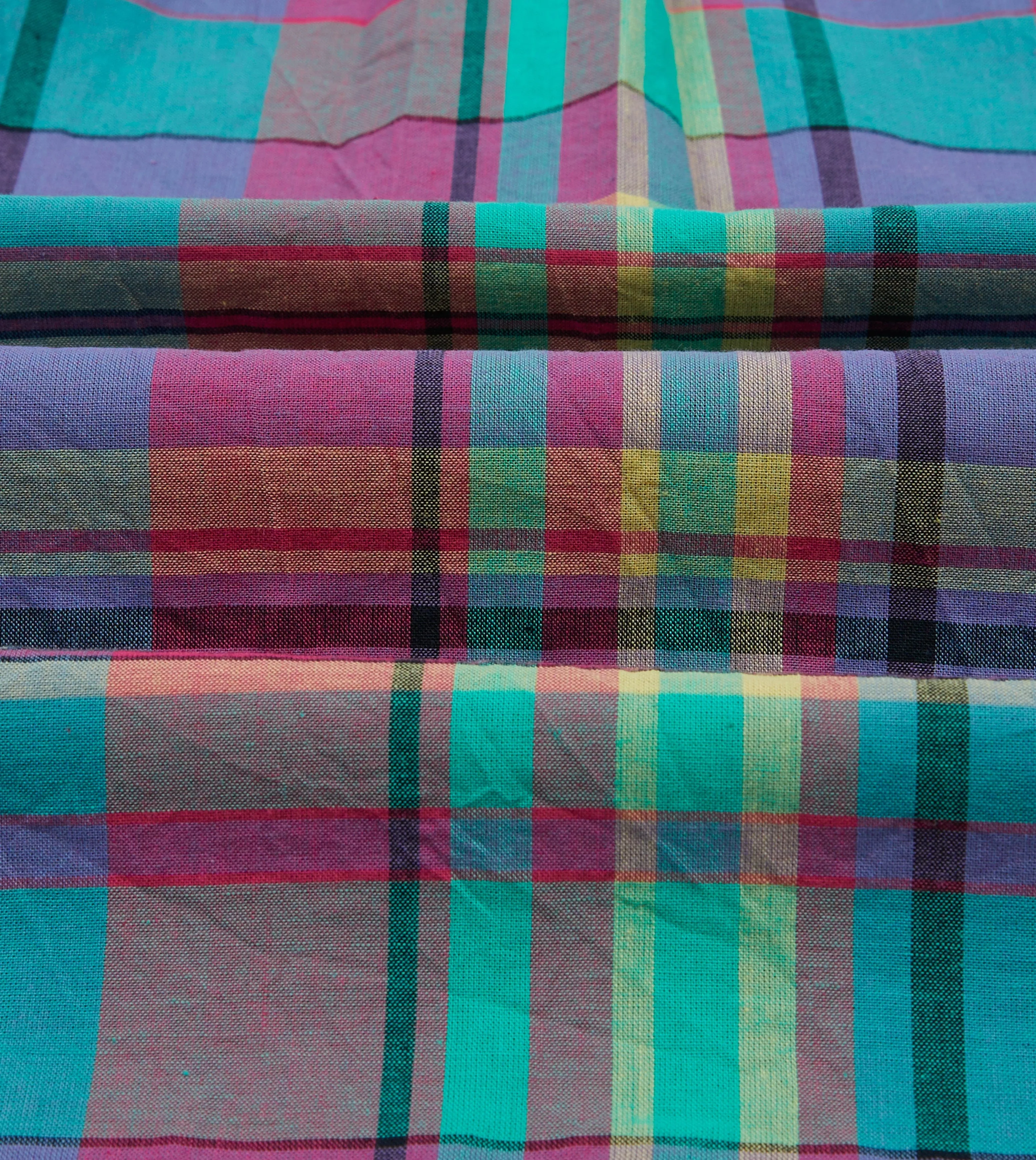 Pink and Blue Madras Check Cotton Button-Down Popover Shirt sold by Drake's London product image thumbnail 2