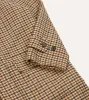 Brown Houndstooth Check Wool Raglan Coat sold by Drake's London