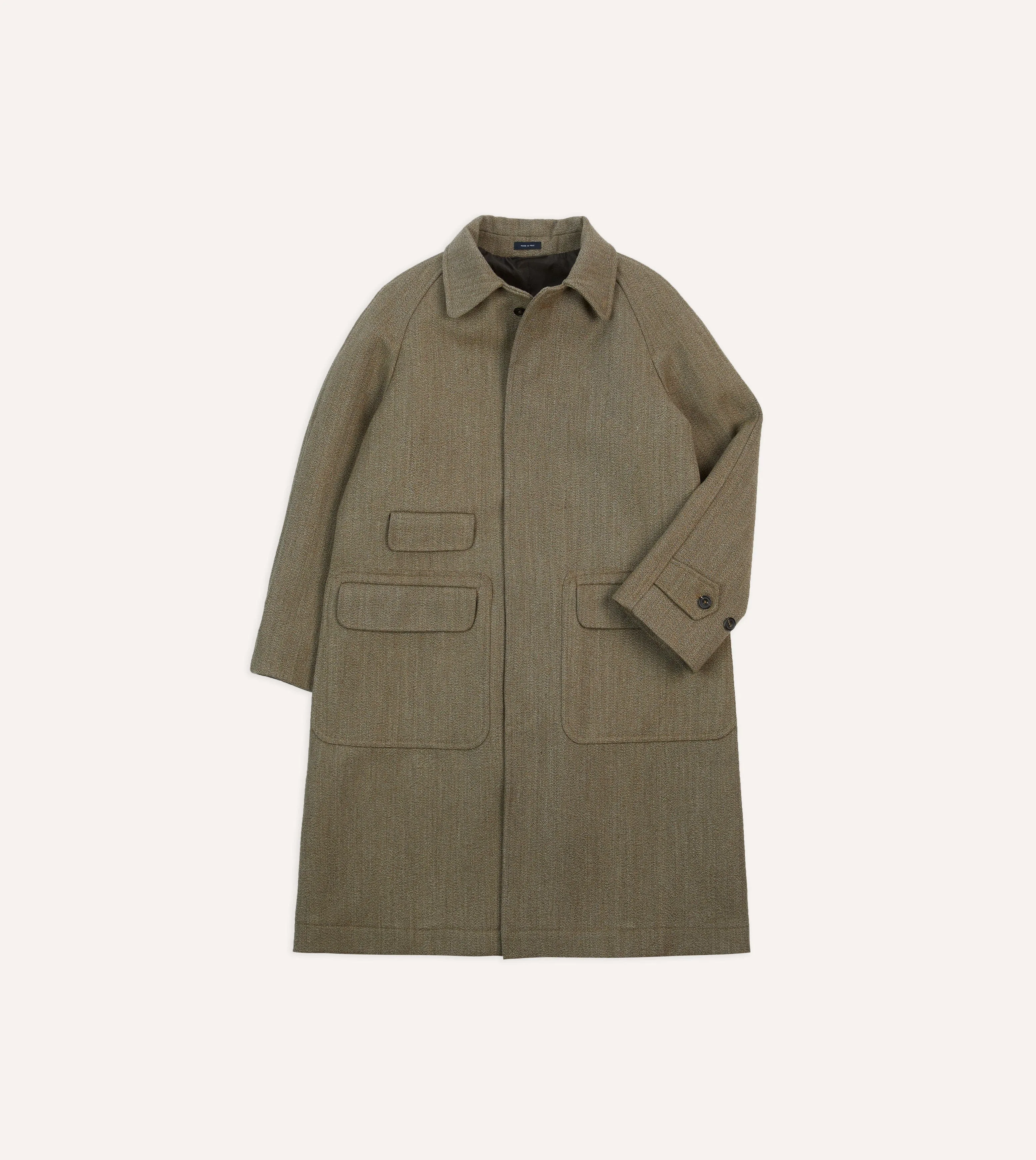 Lovat Keeper's Tweed Raglan Coat sold by Drake's London