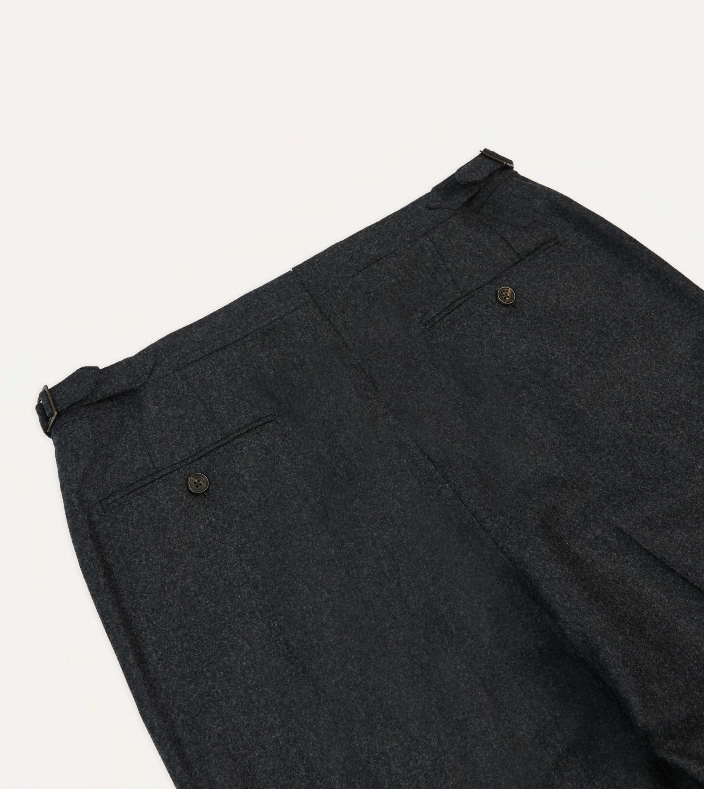 Grey Wool Flannel Single Pleat Trouser sold by Drake's London product image thumbnail 5