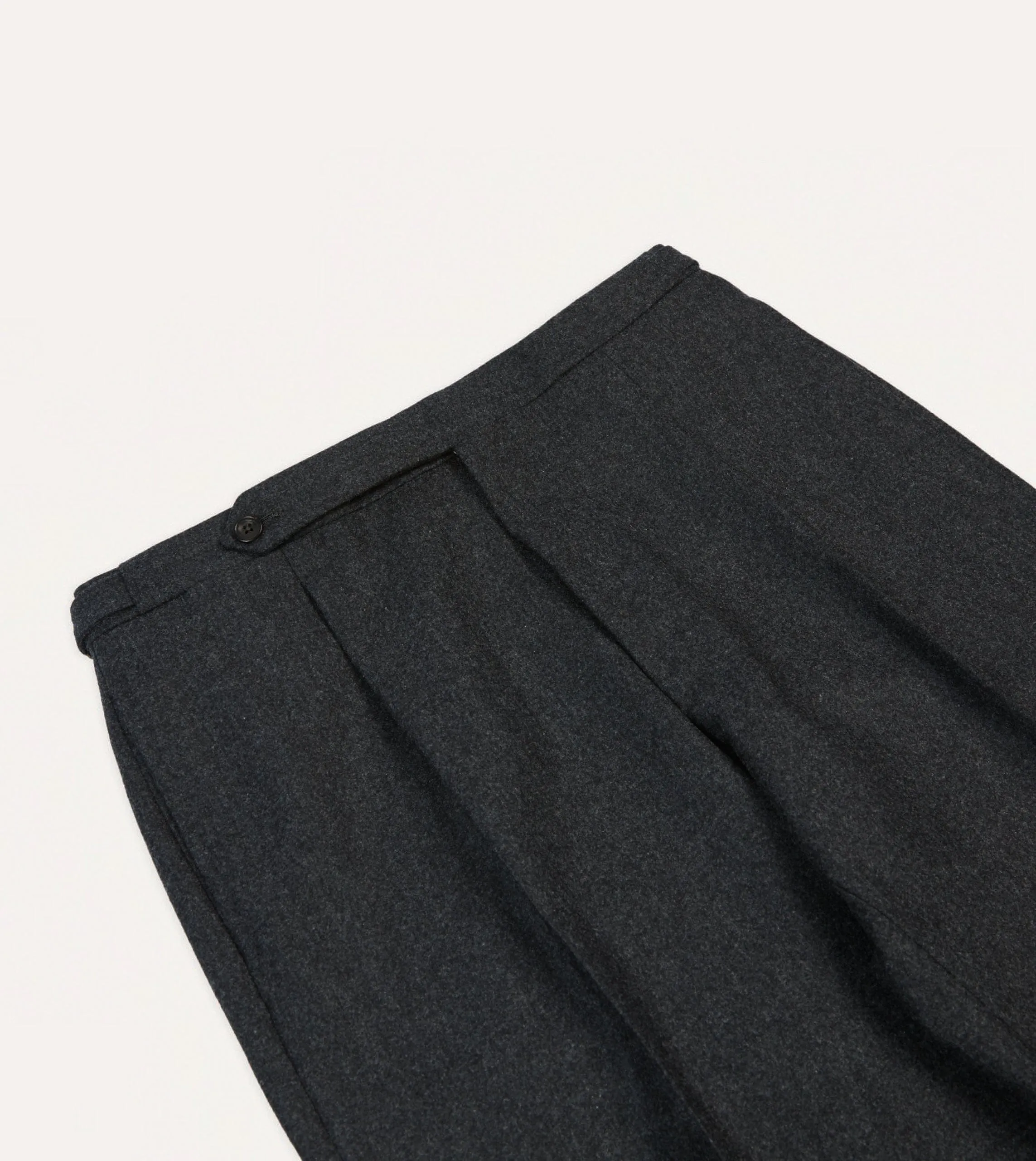 Grey Wool Flannel Single Pleat Trouser sold by Drake's London product image thumbnail 4