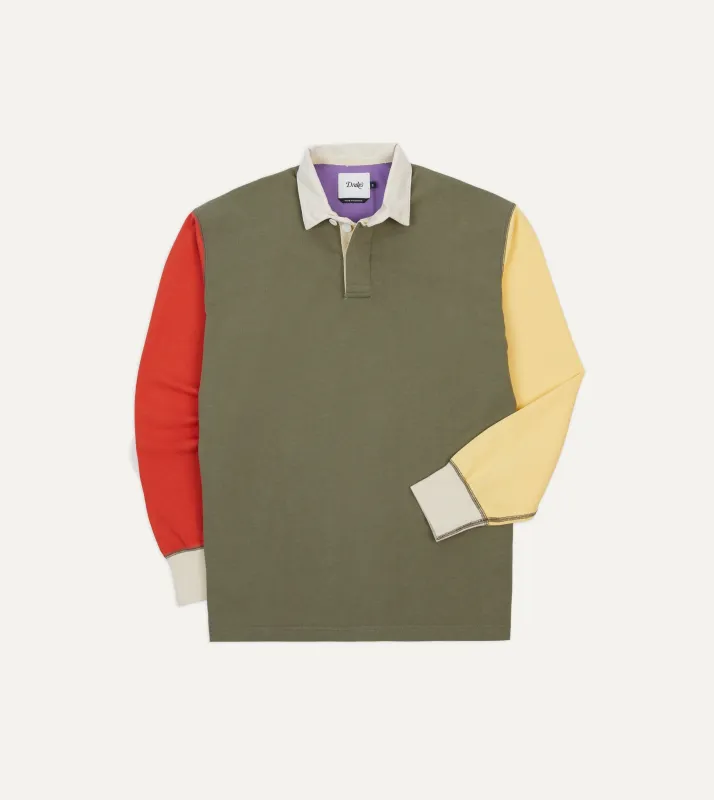 Multi Colourblock Cotton Rugby Shirt sold by Drake's London
