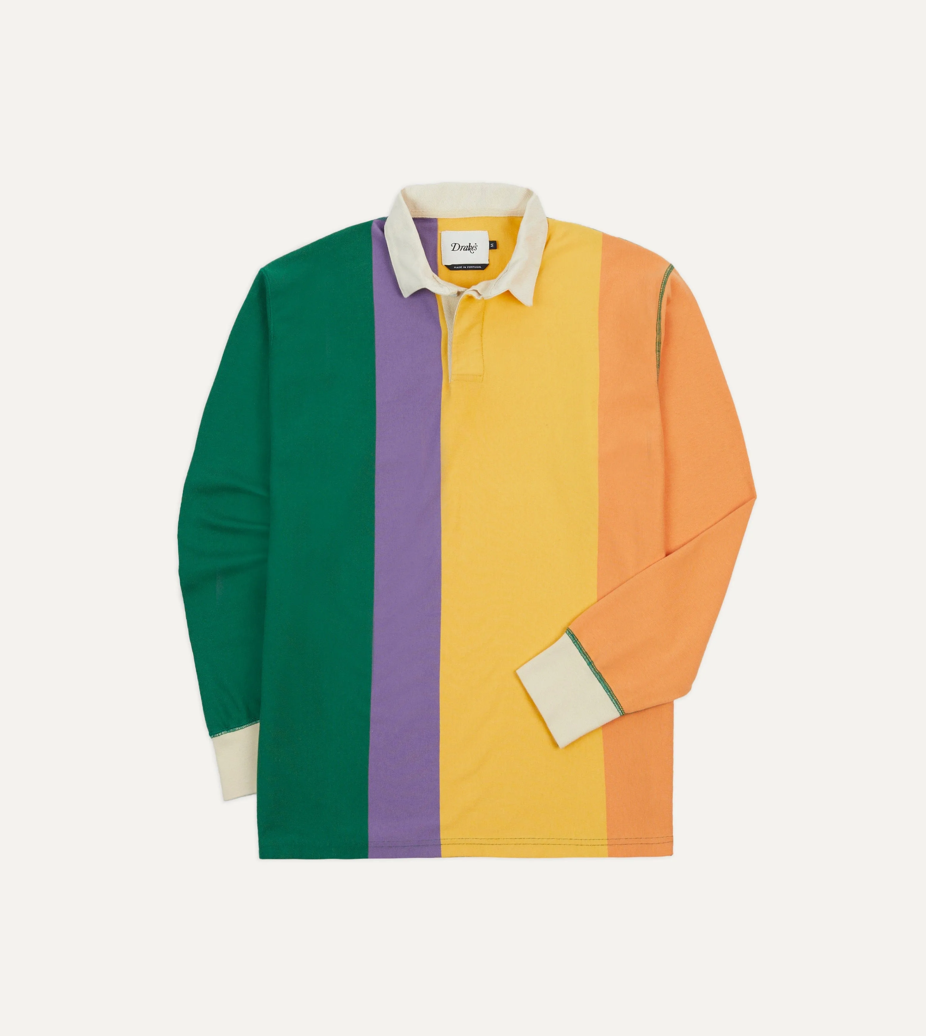 Multi Vertical Stripe Cotton Rugby Shirt sold by Drake's London