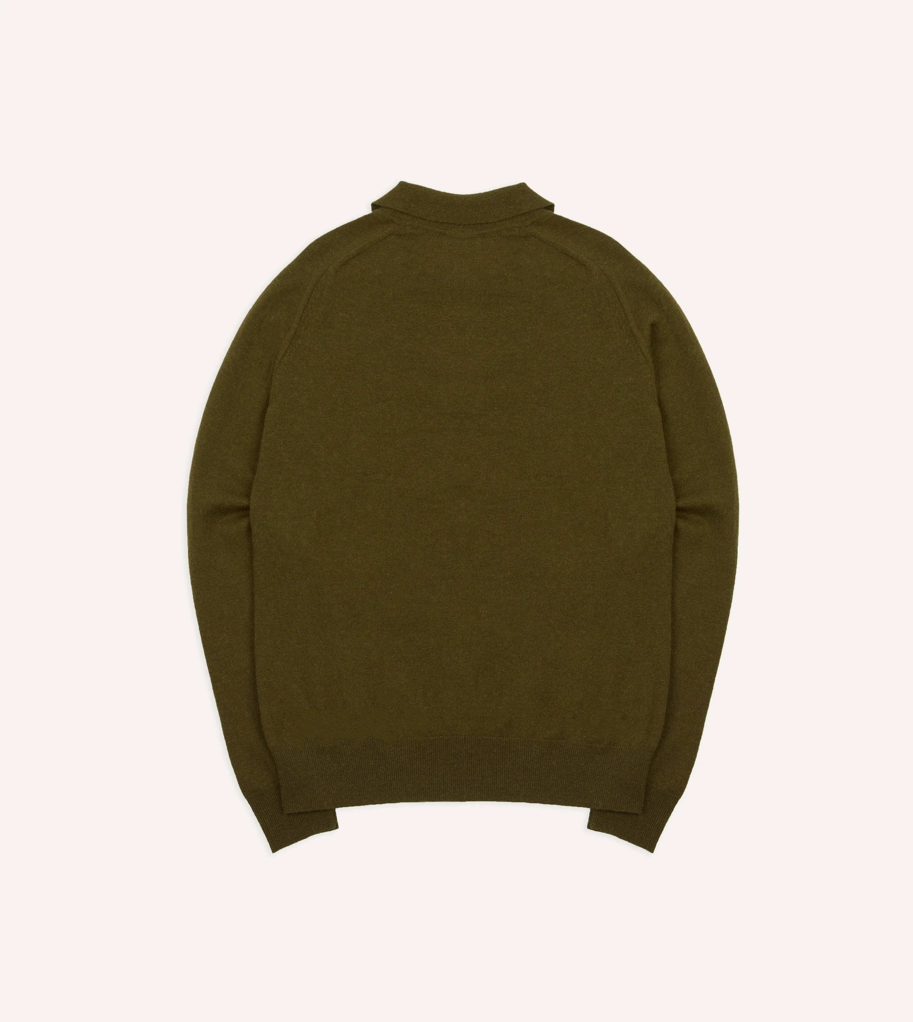 Olive Alpaca Wool Knitted Polo sold by Drake's London product image thumbnail 5
