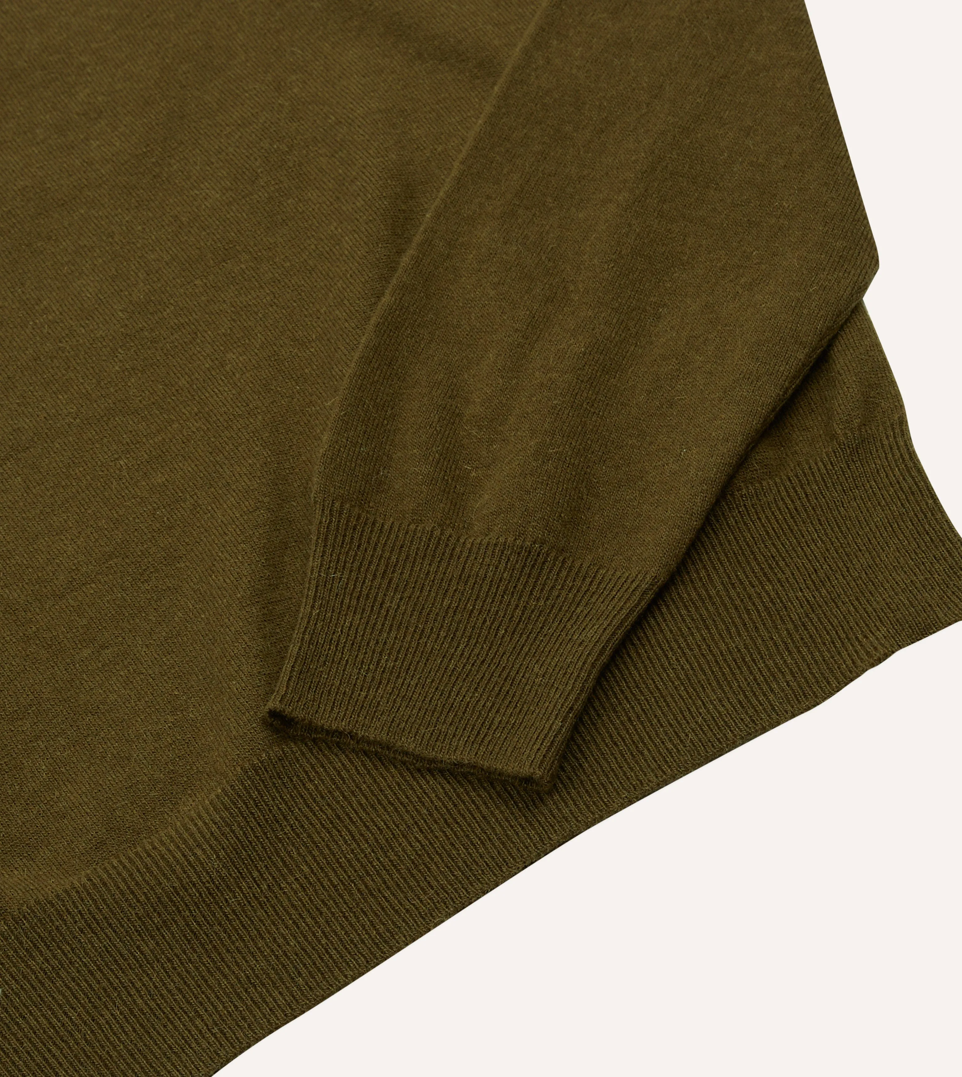 Olive Alpaca Wool Knitted Polo sold by Drake's London product image thumbnail 4