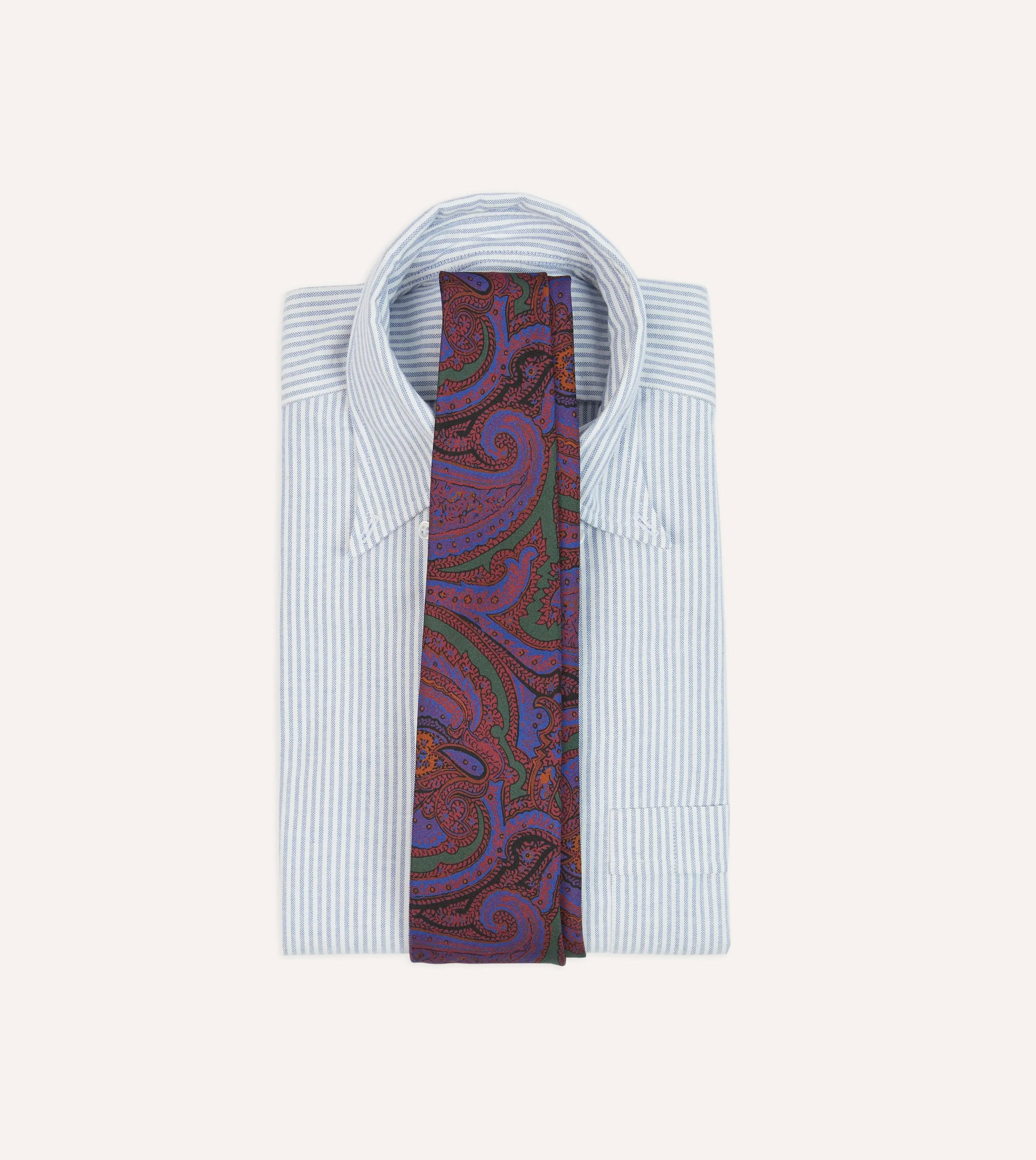 Purple Acanthus Print Silk Self Tipped Tie sold by Drake's London product image thumbnail 2