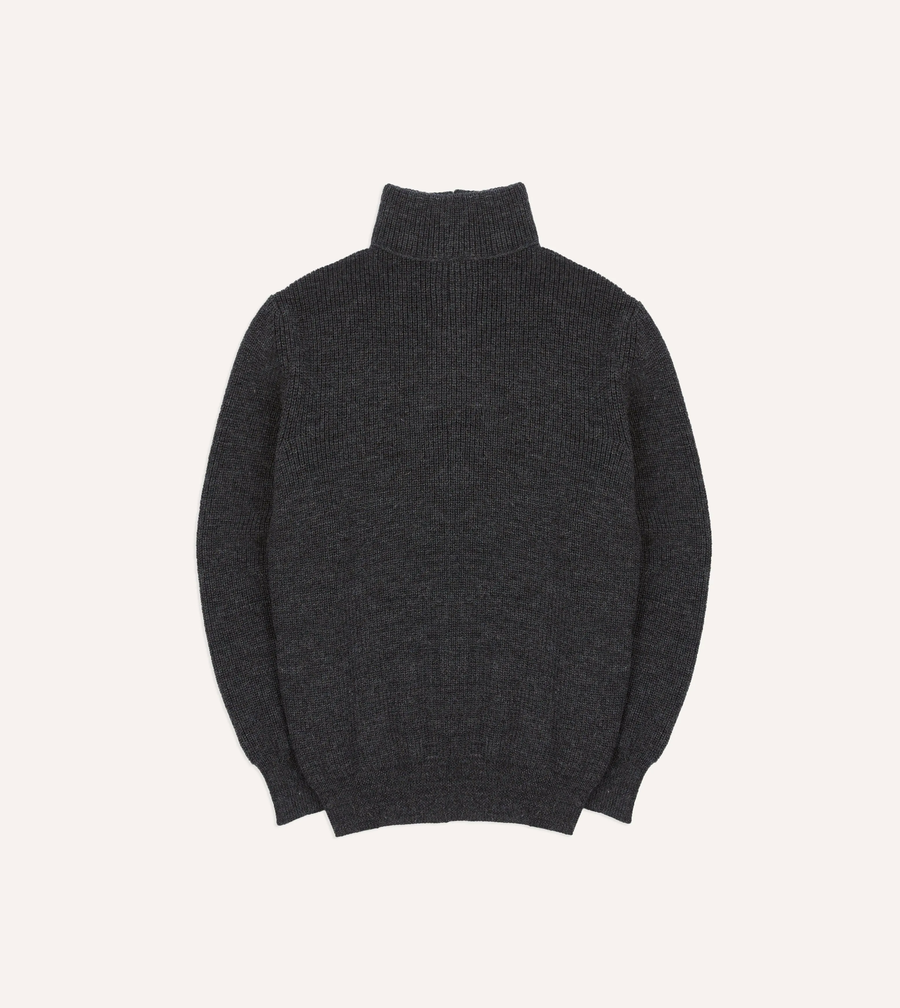 Grey Wool Quarter Zip Jumper sold by Drake's London product image thumbnail 5