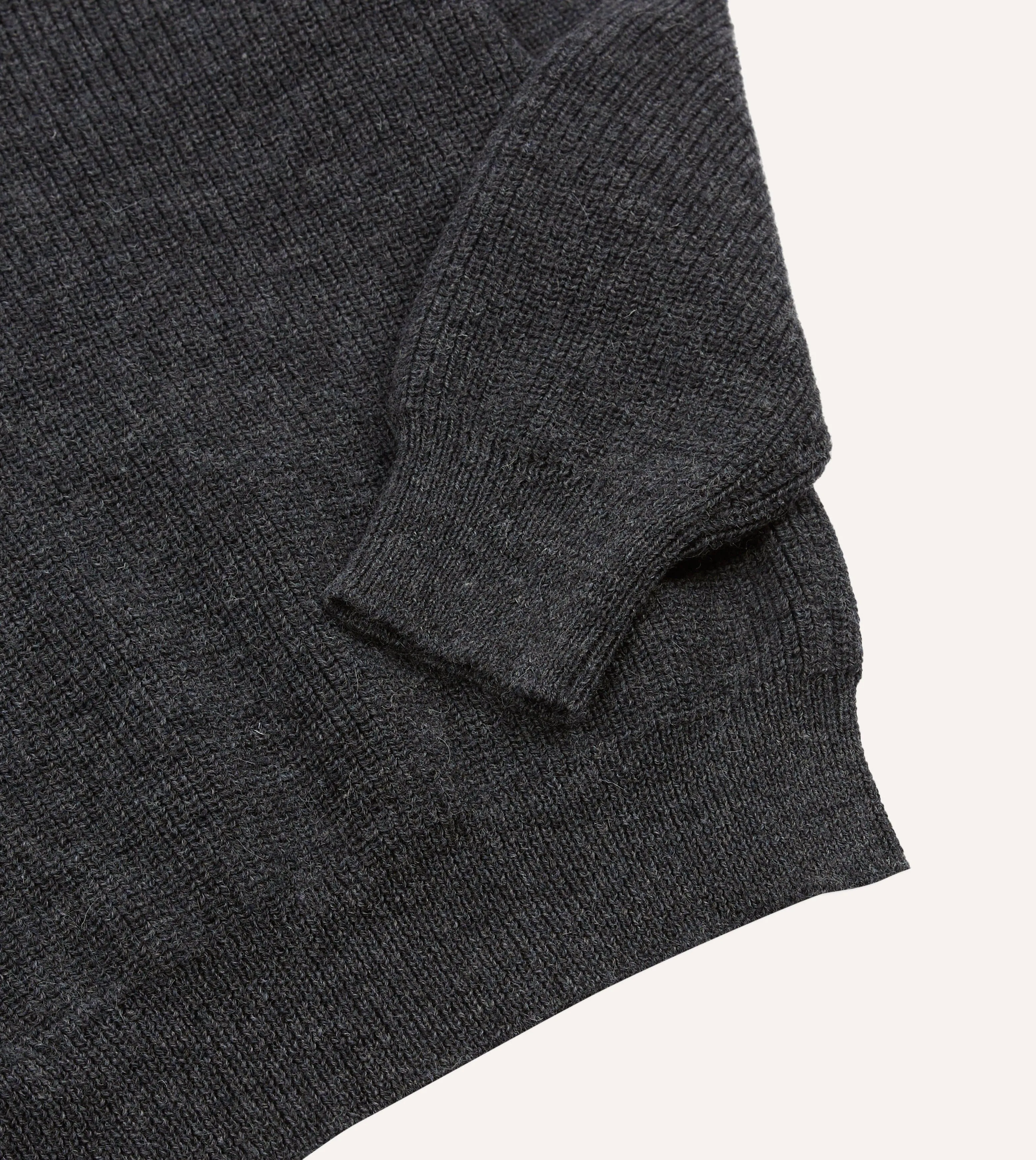 Grey Wool Quarter Zip Jumper sold by Drake's London product image thumbnail 4