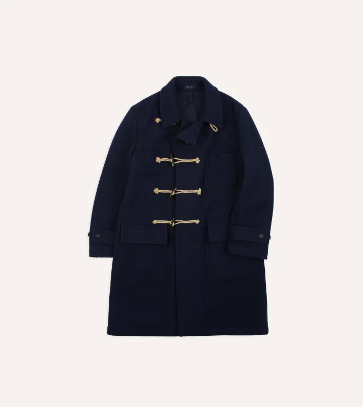 Navy Wool Duffle Coat sold by Drake's London