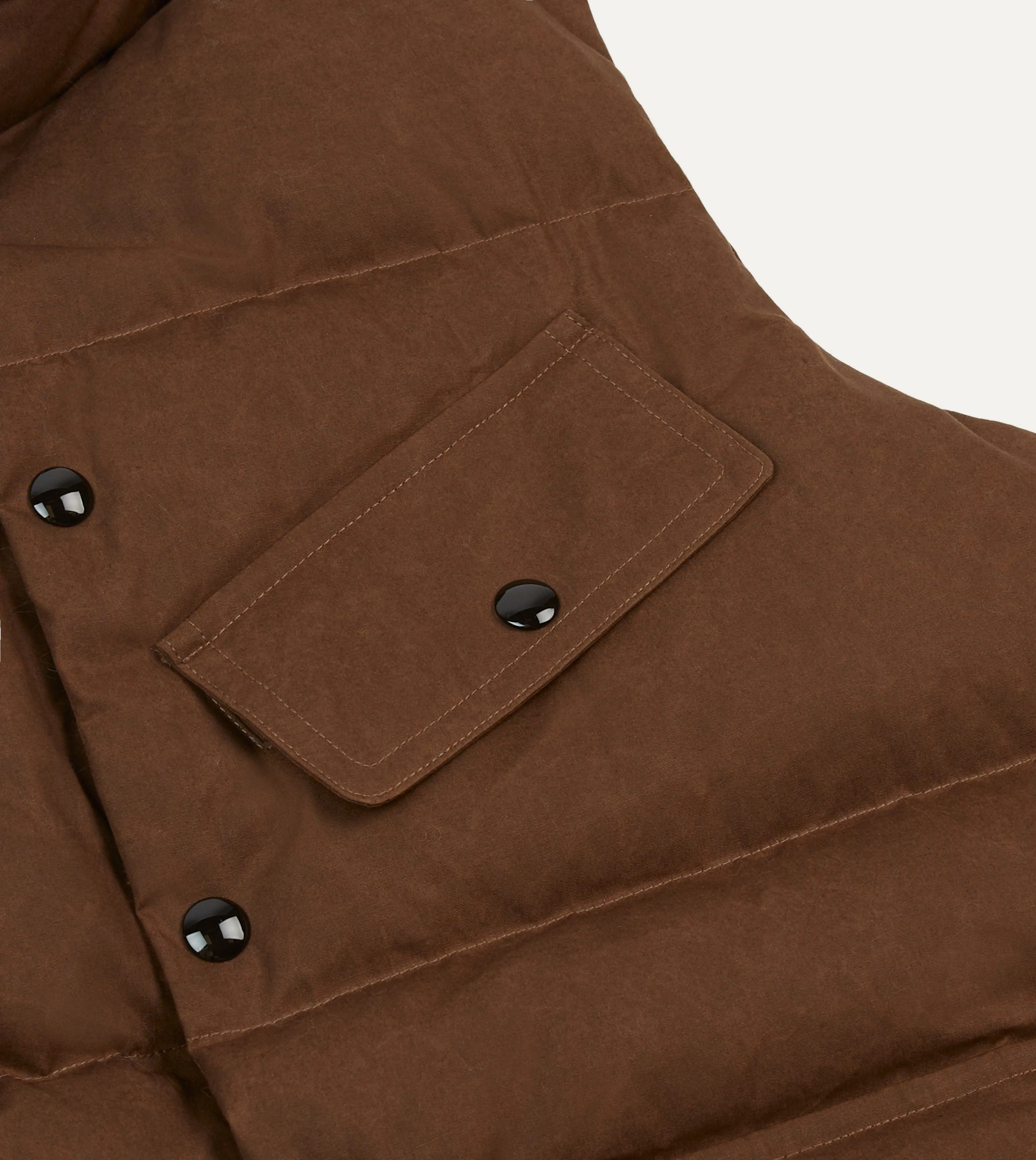 Brown Waxed Cotton Down Vest sold by Drake's London product image thumbnail 4