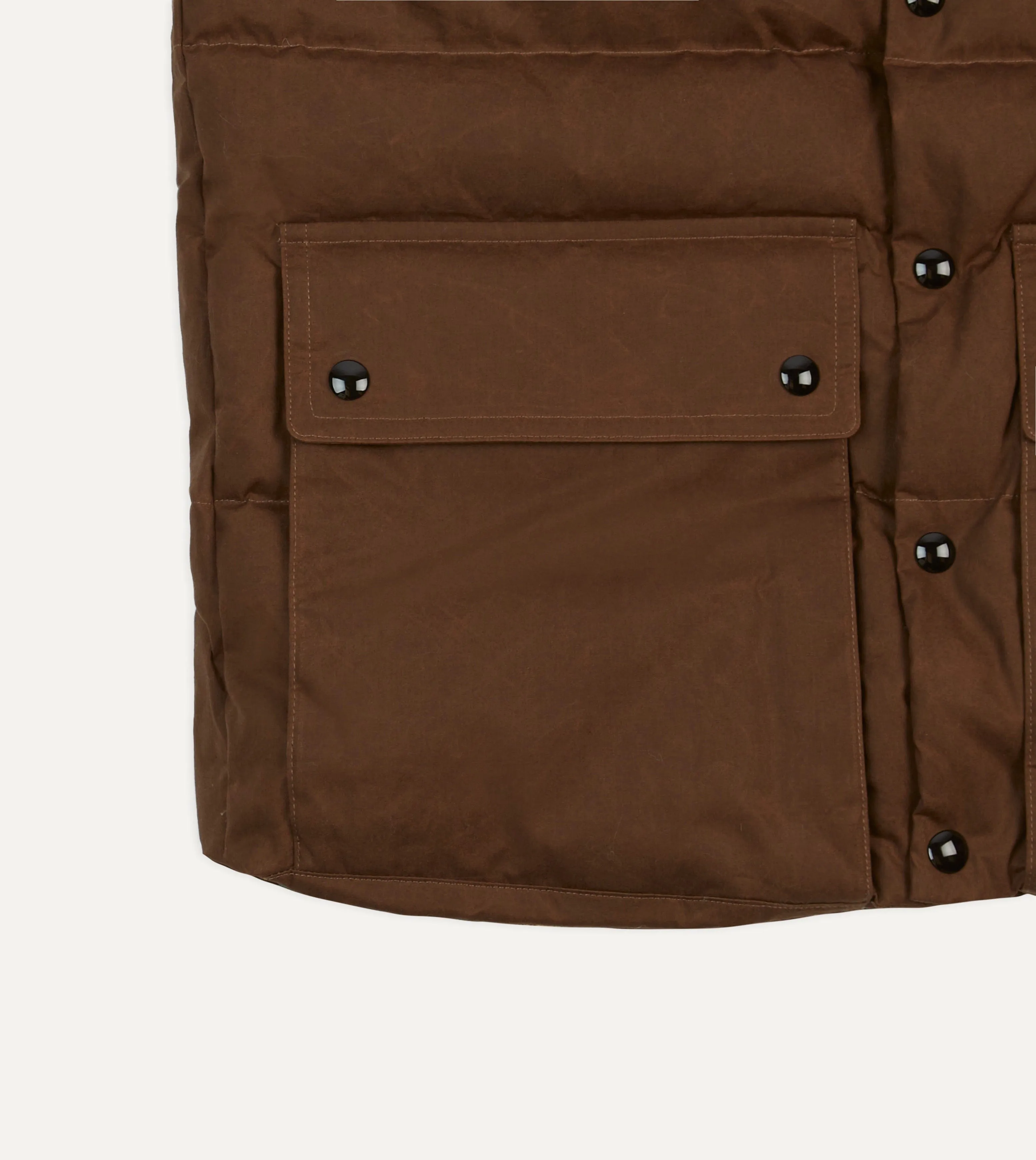 Brown Waxed Cotton Down Vest sold by Drake's London product image thumbnail 5