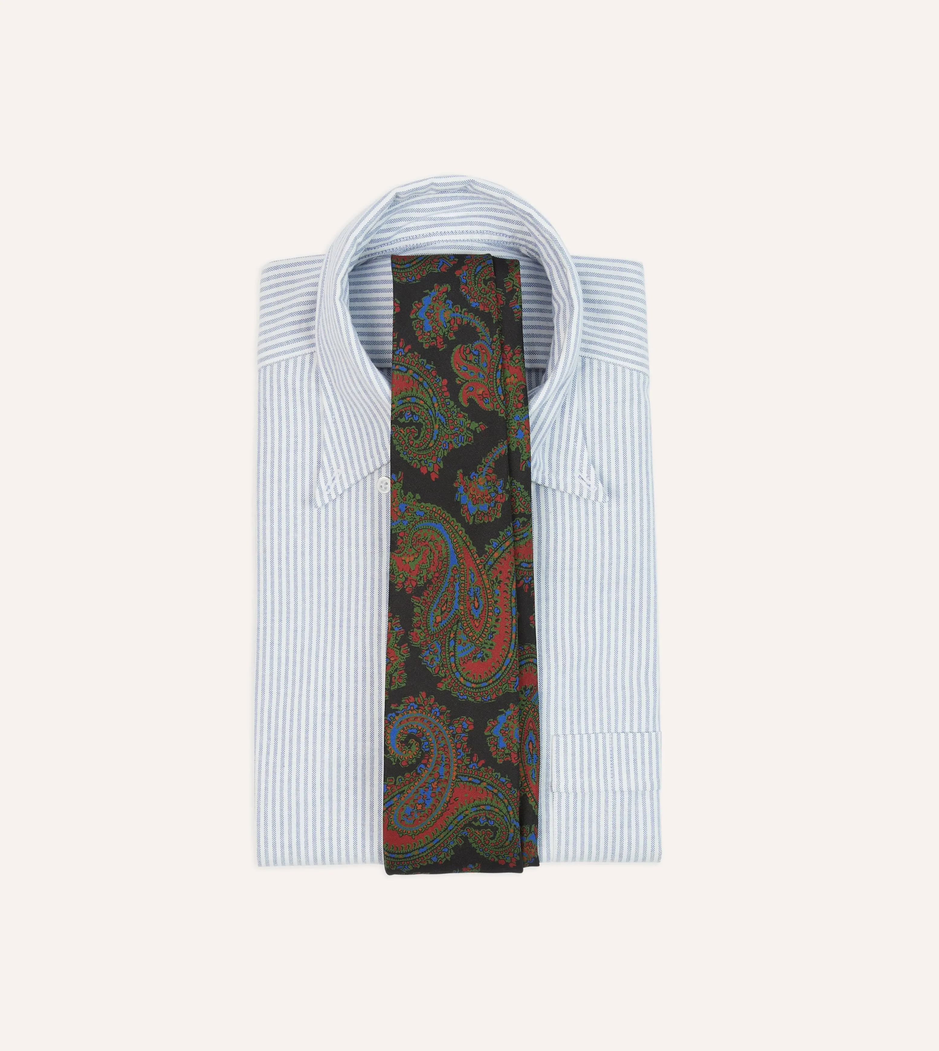 Black Paisley Print Silk Self Tipped Tie sold by Drake's London product image thumbnail 2