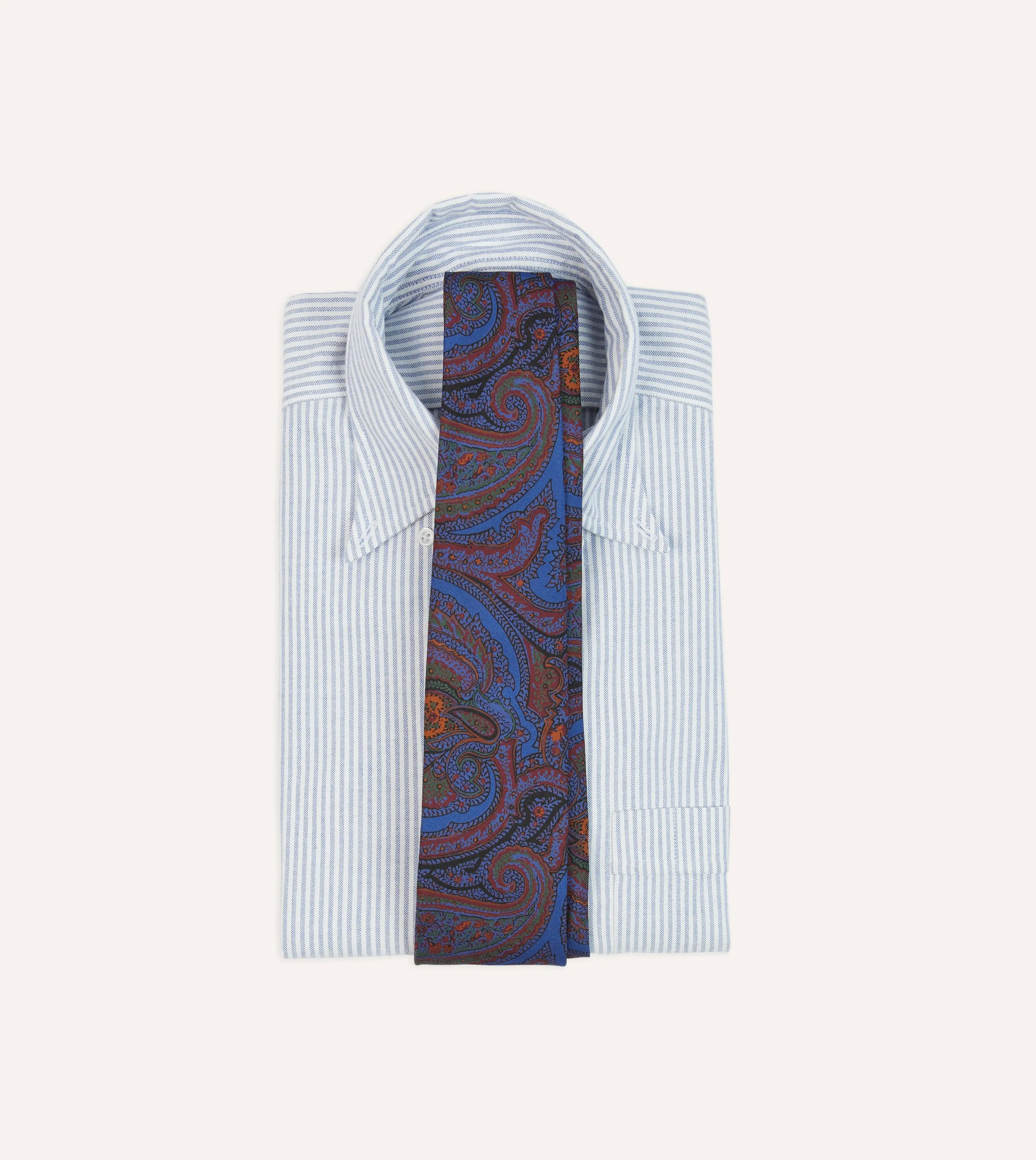 Blue Acanthus Print Silk Self Tipped Tie sold by Drake's London product image thumbnail 2