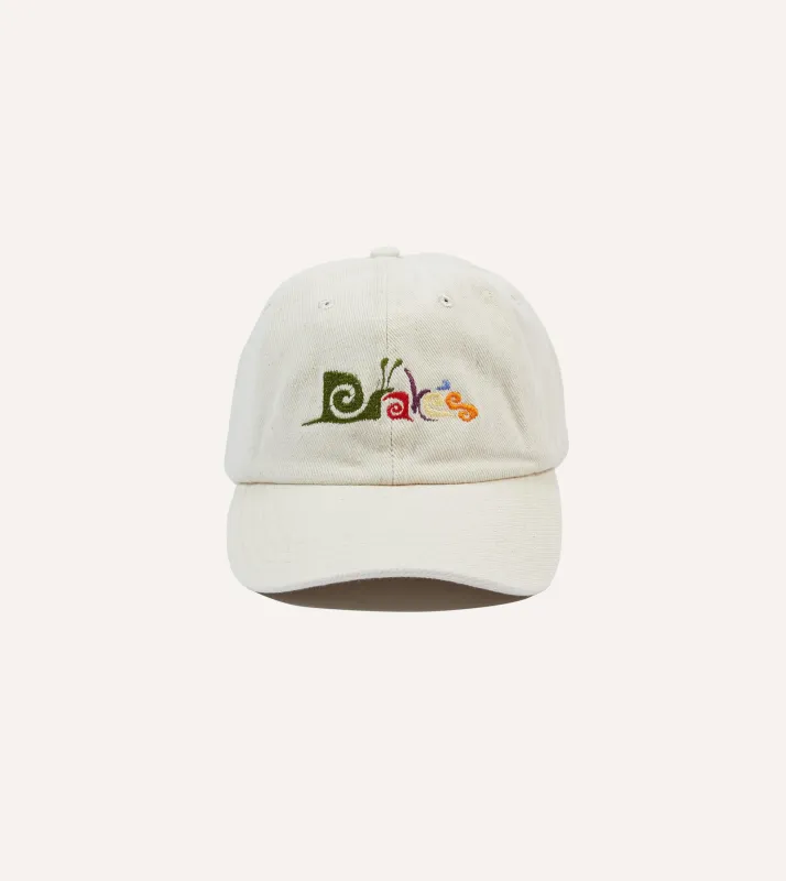 Ecru Snail Cotton Twill Baseball Cap sold by Drake's London