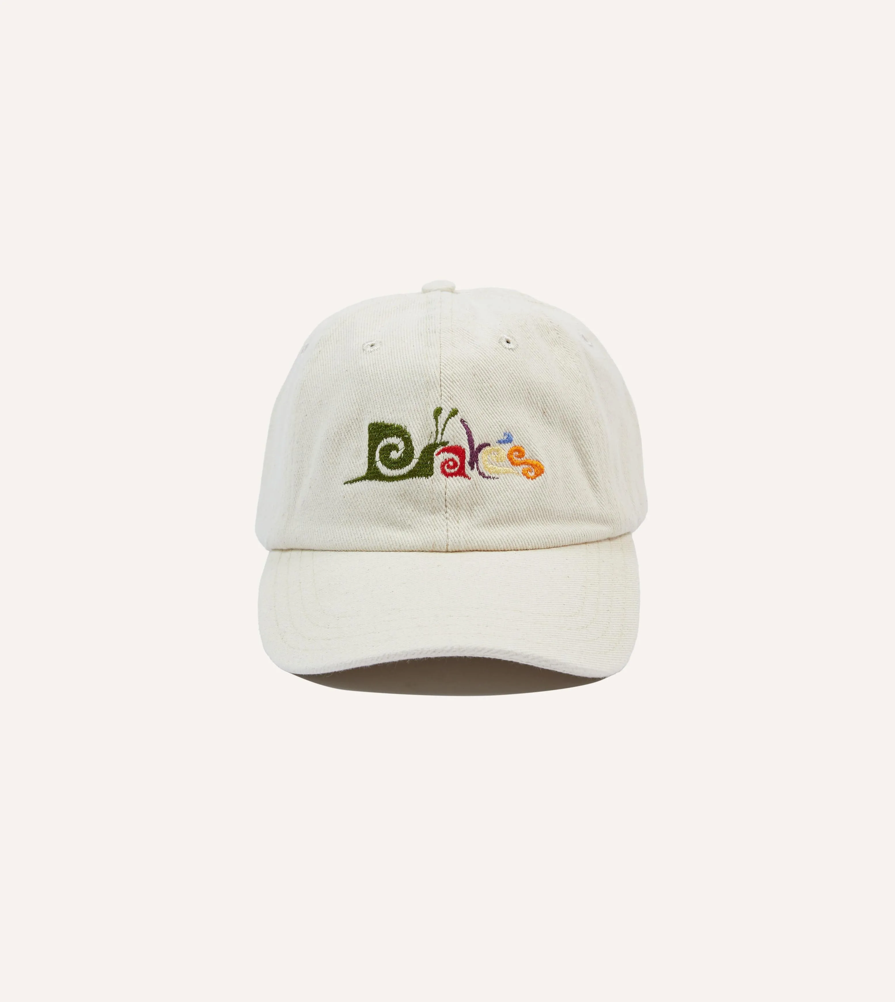Ecru Snail Cotton Twill Baseball Cap sold by Drake's London
