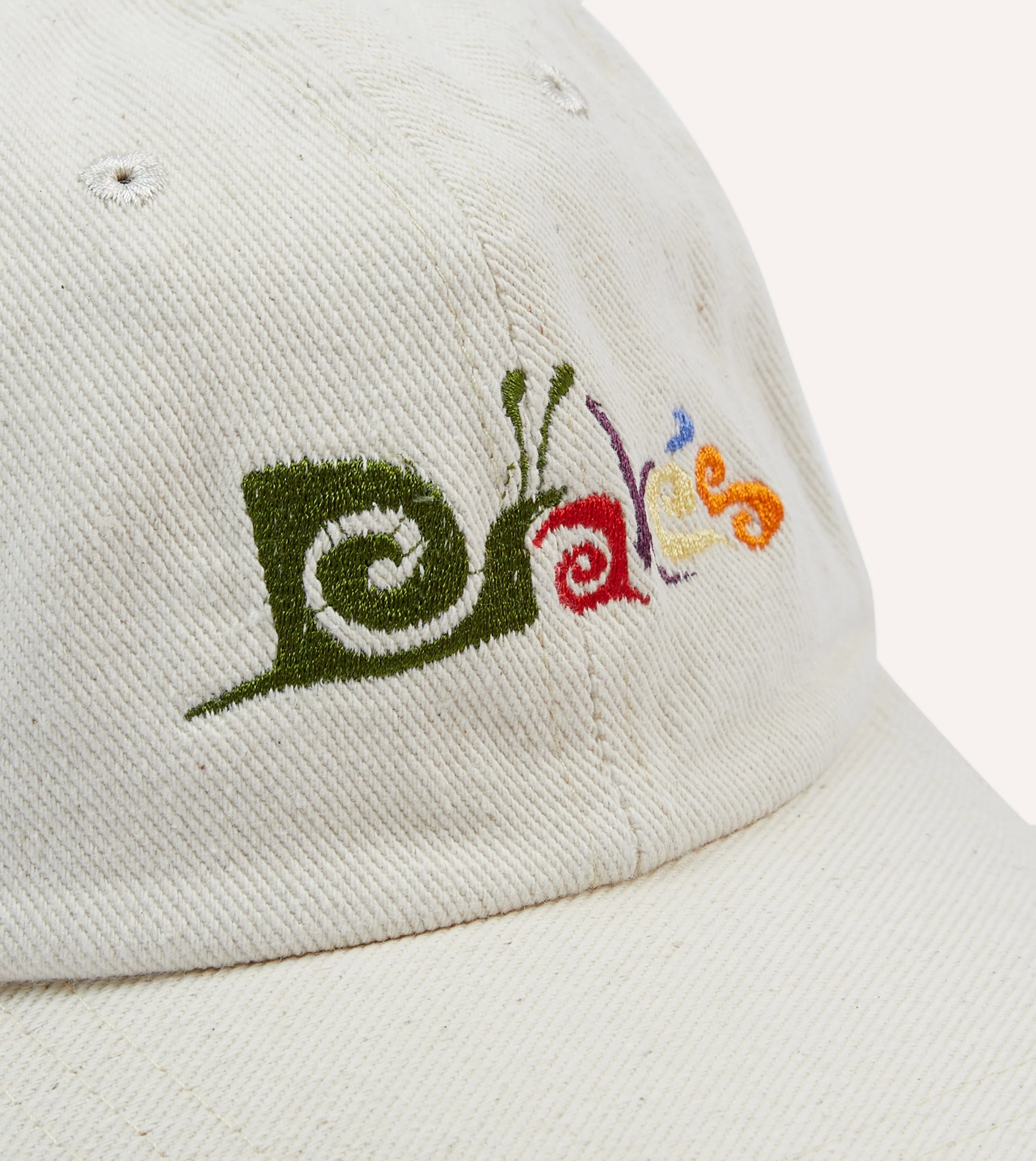 Ecru Snail Cotton Twill Baseball Cap sold by Drake's London product image thumbnail 3