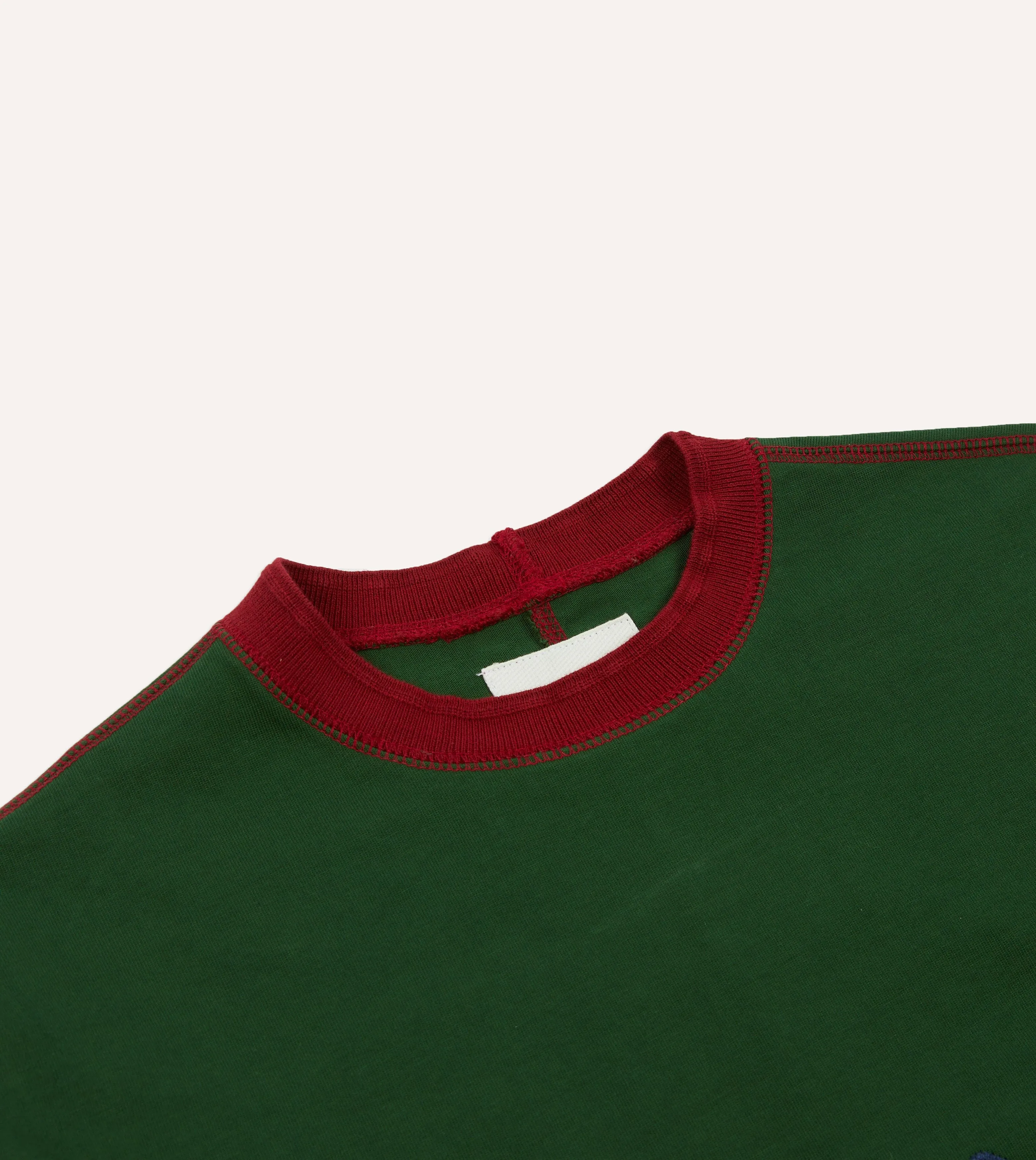 Green Via Ferrata Appliqué Cotton Long-Sleeve Hiking T-Shirt sold by Drake's London product image thumbnail 4