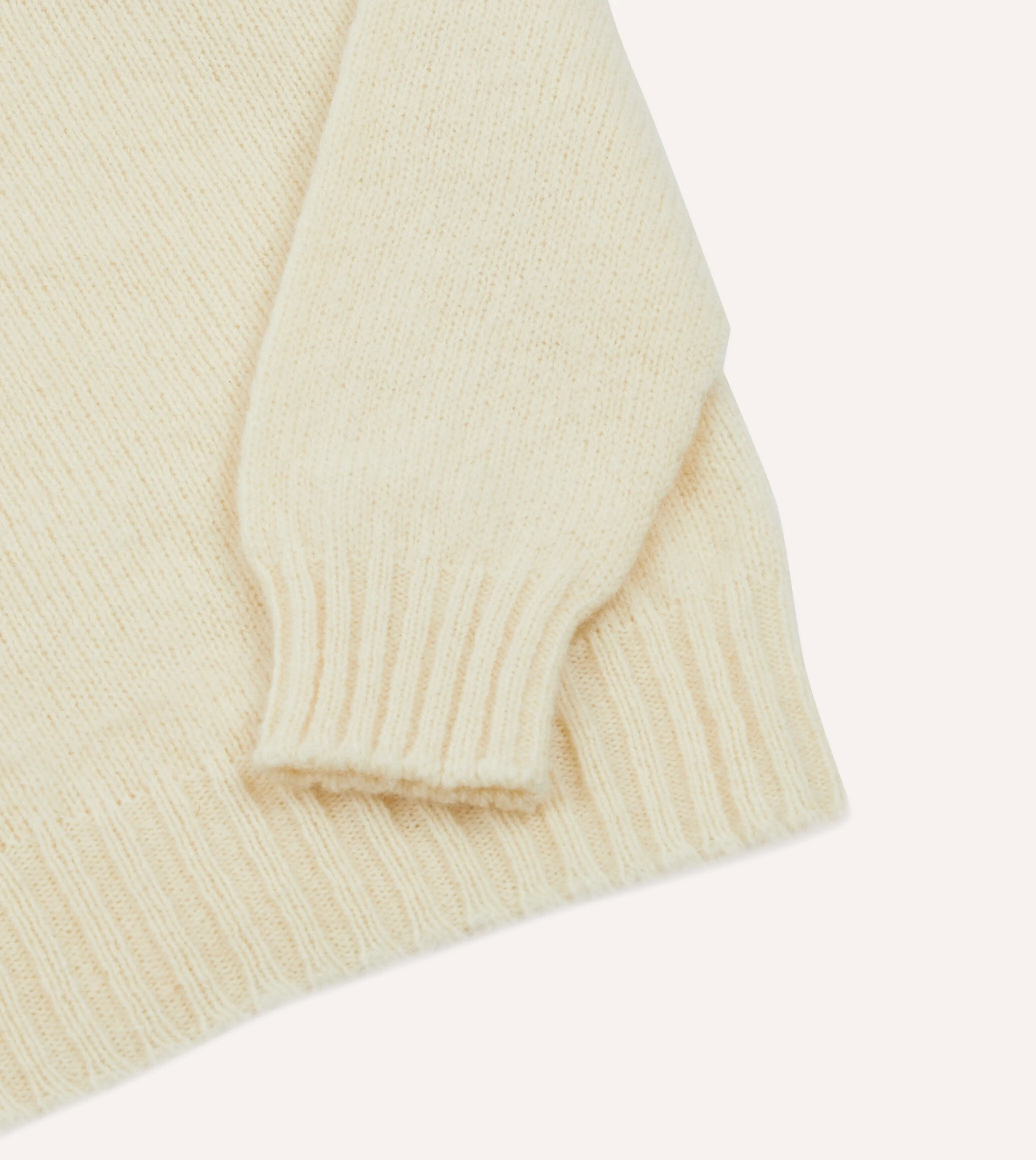 Ecru Brushed Shetland Mock Neck Jumper sold by Drake's London product image thumbnail 4