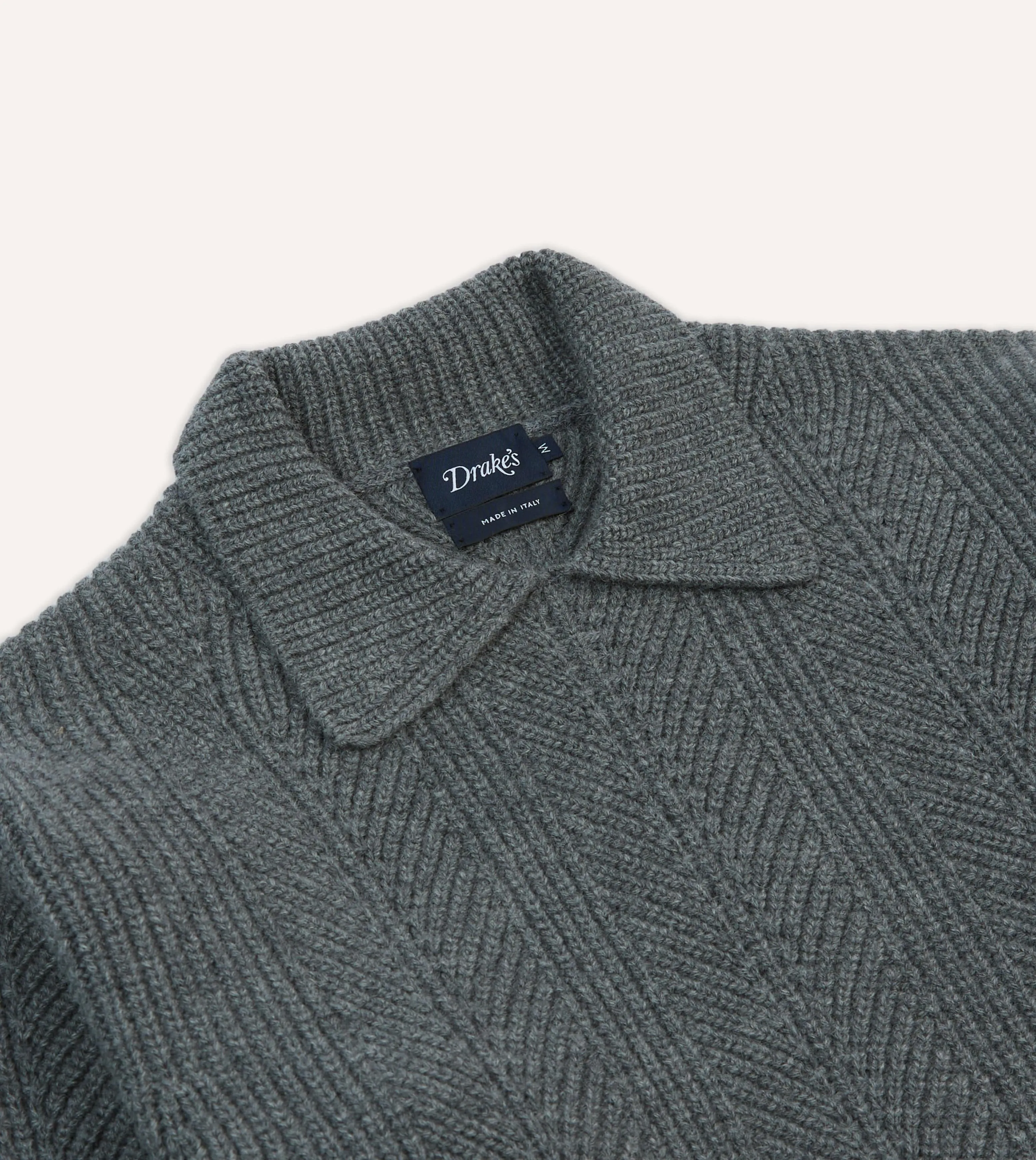 Grey Alpaca Lambswool Integral Collar Jumper sold by Drake's London product image thumbnail 3