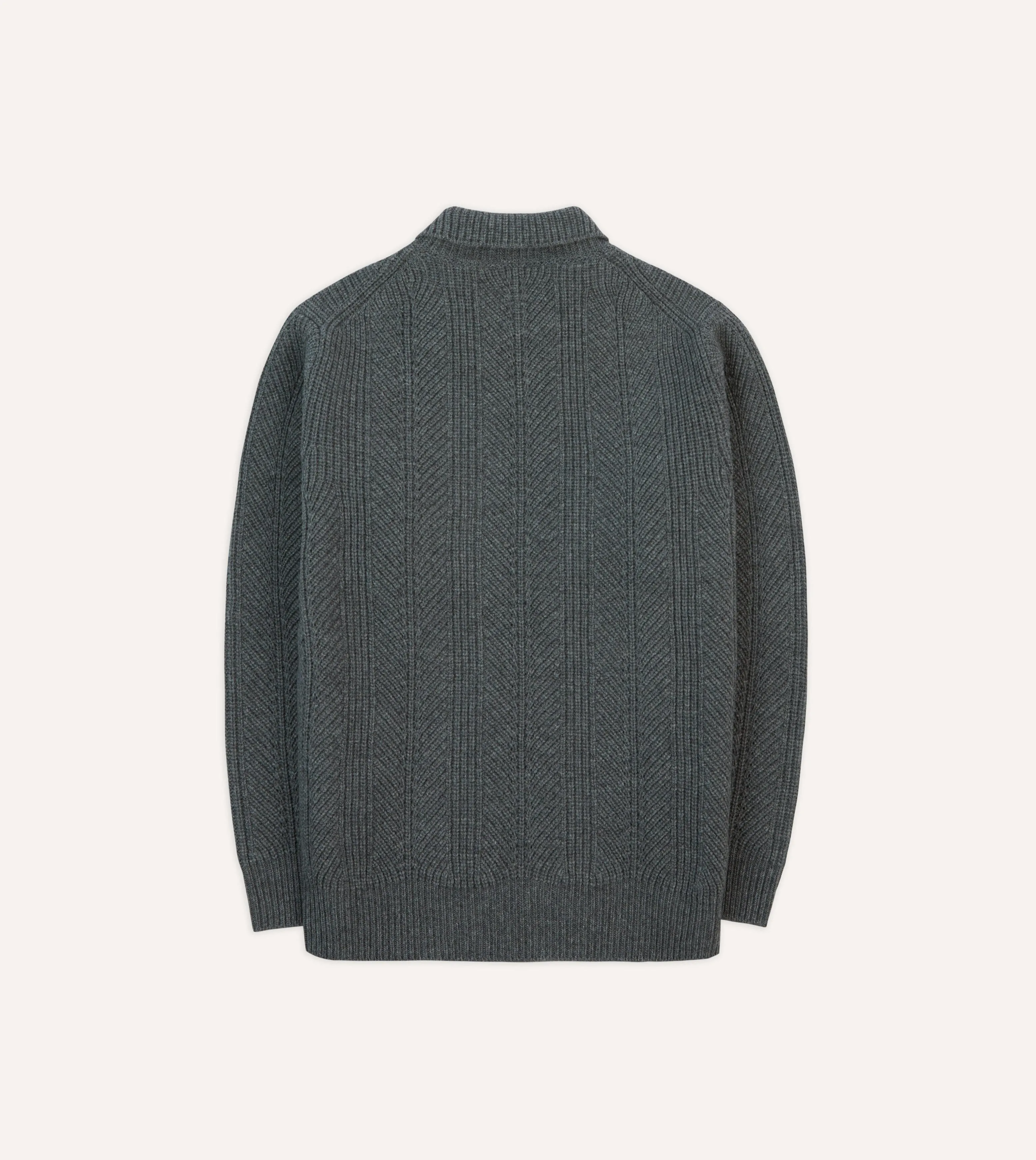 Grey Alpaca Lambswool Integral Collar Jumper sold by Drake's London product image thumbnail 5